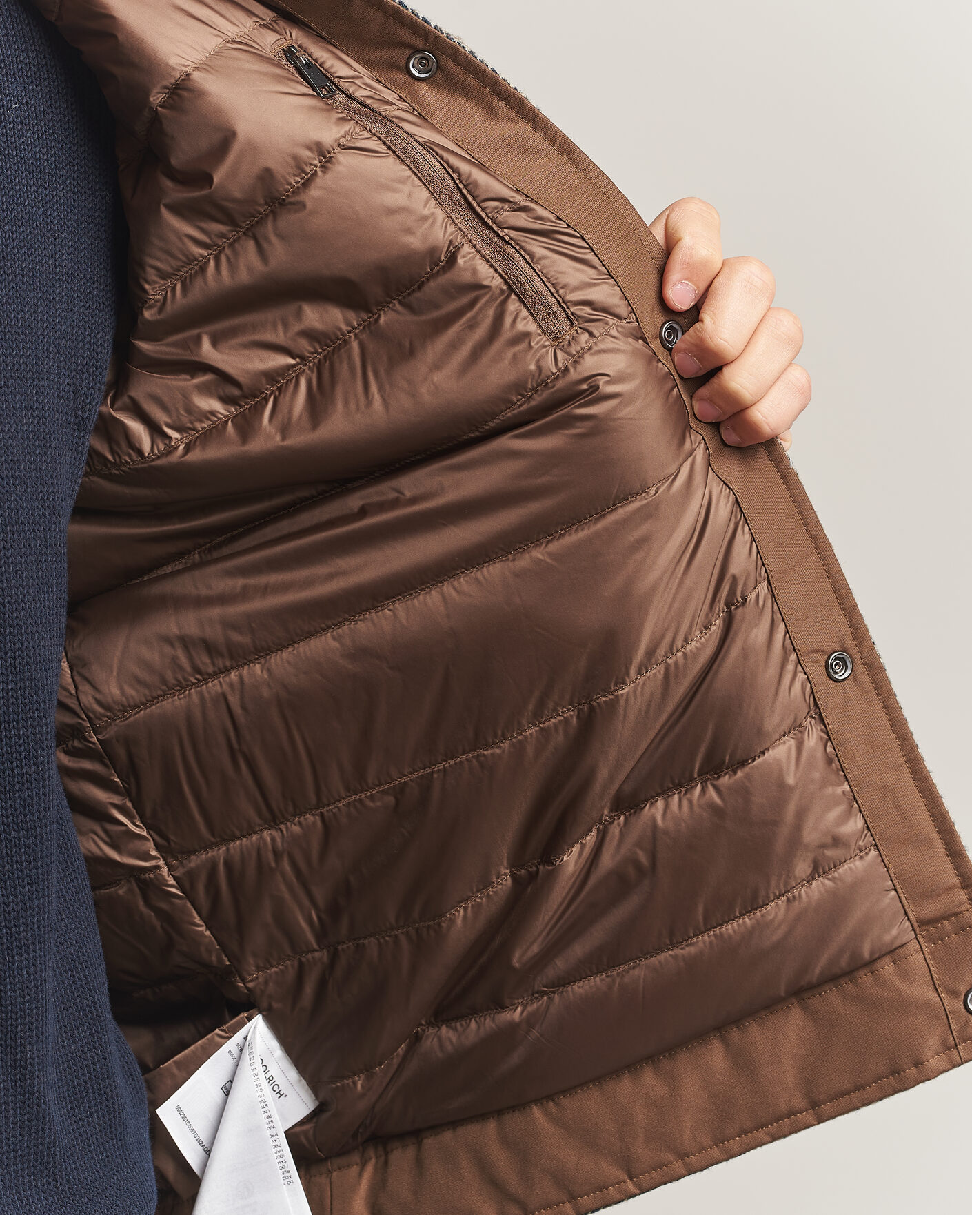 Men | Coats & Jackets | Woolrich | Wool Check Light Padded Keating Shirt Jacket Brown