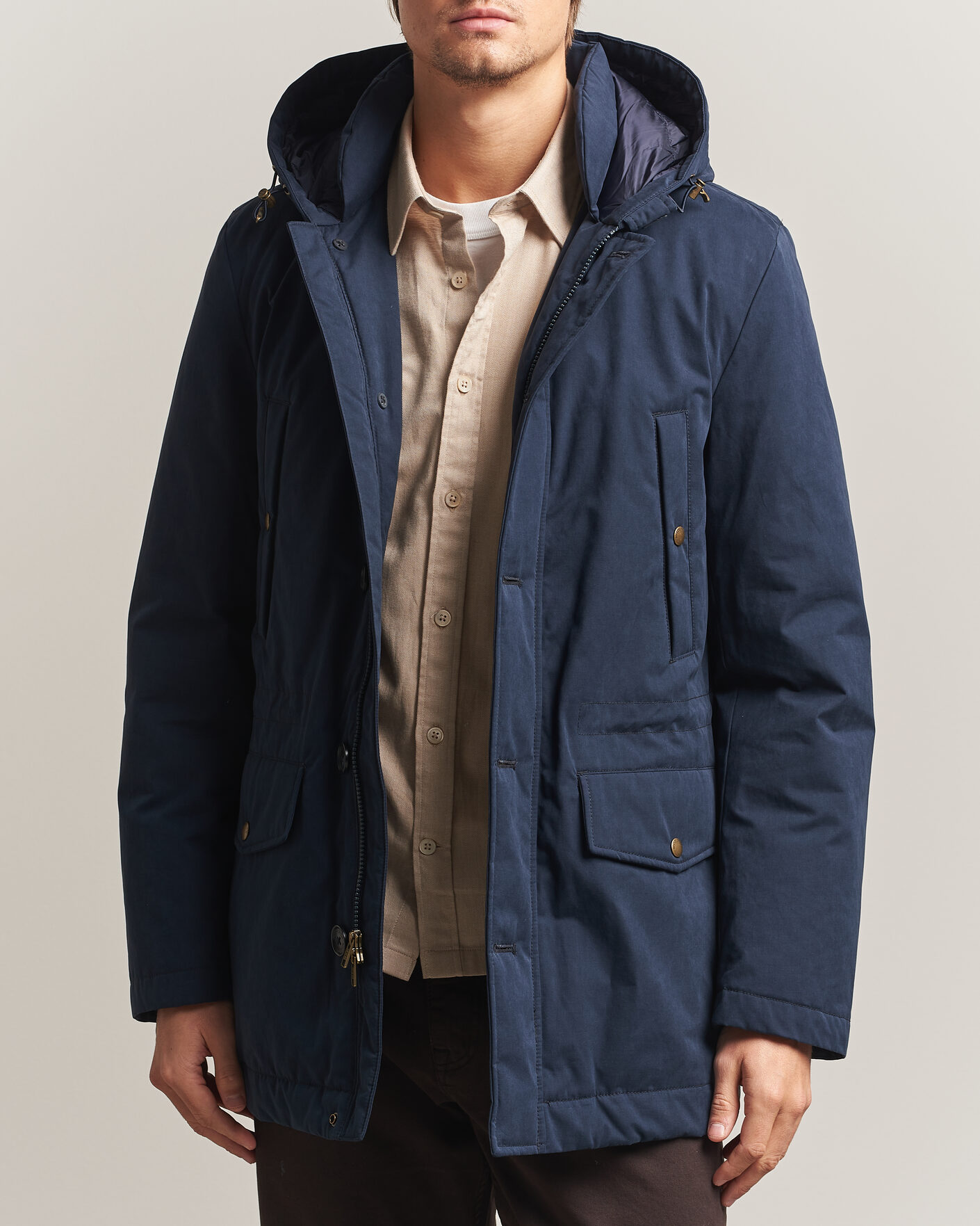 Men | Coats & Jackets | Woolrich | Mountain Cloth Parka Melton Blue