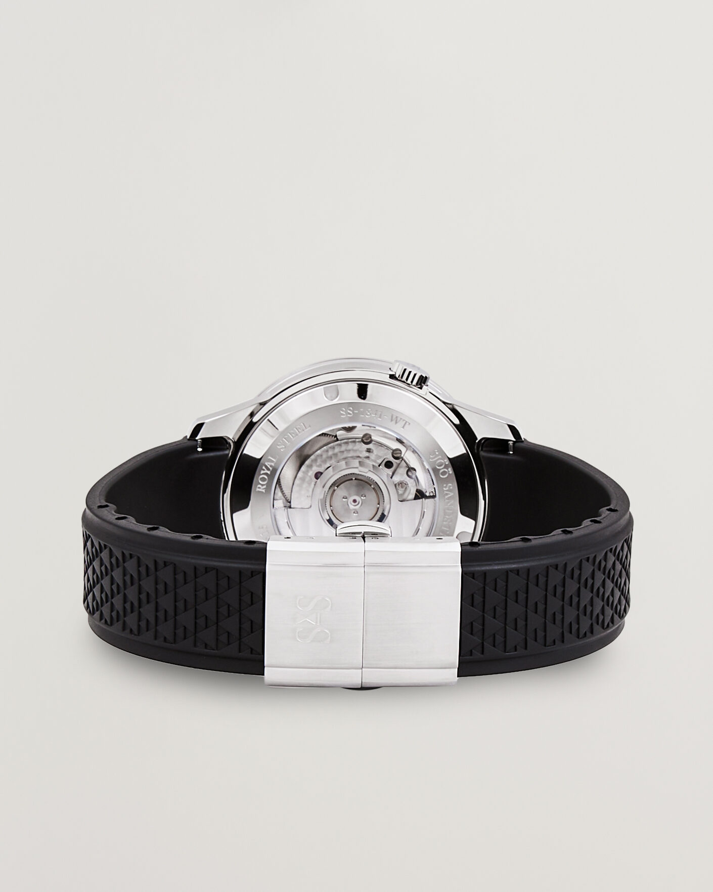 Men | Sjöö Sandström Royal Steel Worldtimer 41mm Black Rubber White Dial | Sjöö Sandström | Royal Steel Worldtimer 41mm Black Rubber White Dial