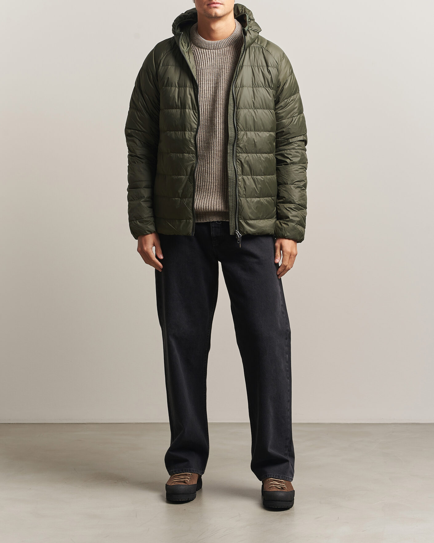 Men | Coats & Jackets | Pyrenex | Guzet Hooded Down Jacket Deep Khaki