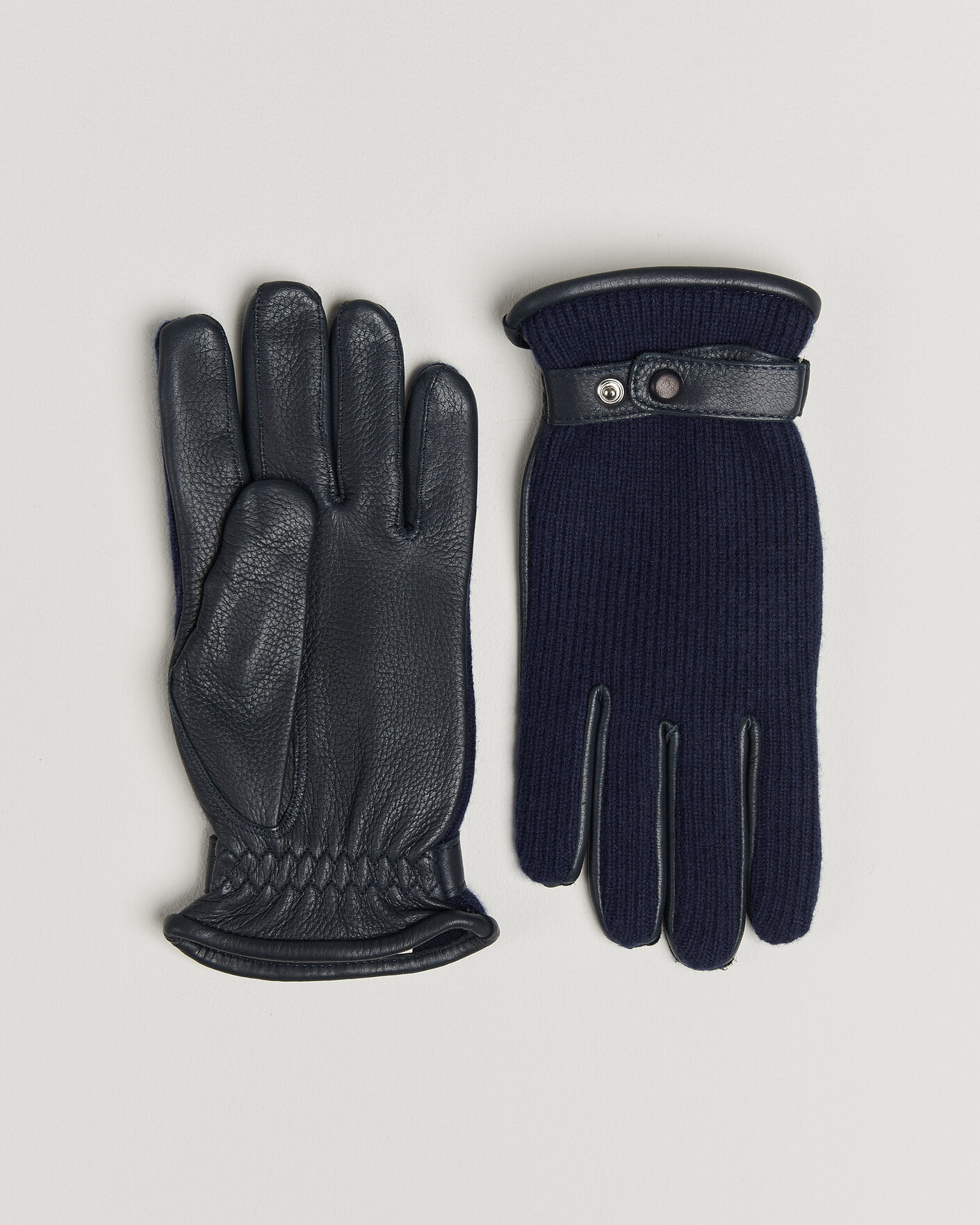Men | Gloves | Hestra | Christopher Cashmere/Elkskin Glove Navy