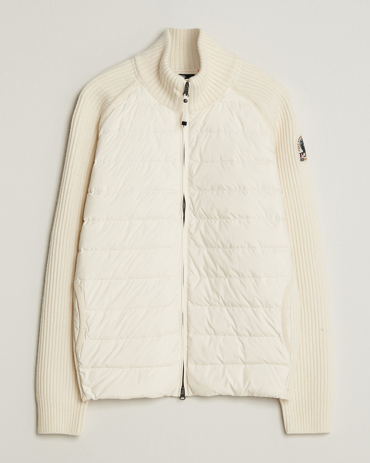 Men | Coats & Jackets | Parajumpers | Olmo Rib Knitted Hybrid Jacket Warm Ivory