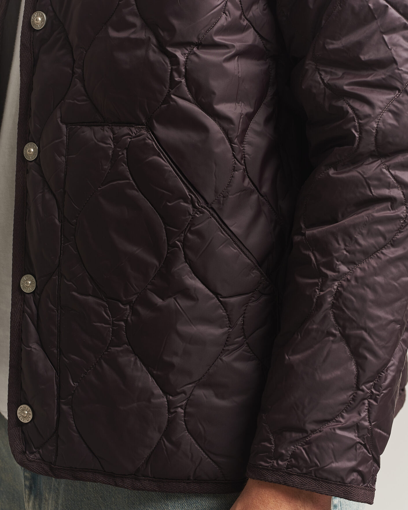 Men | Coats & Jackets | TAION | Military Crew Neck Down Jacket Dark Choco