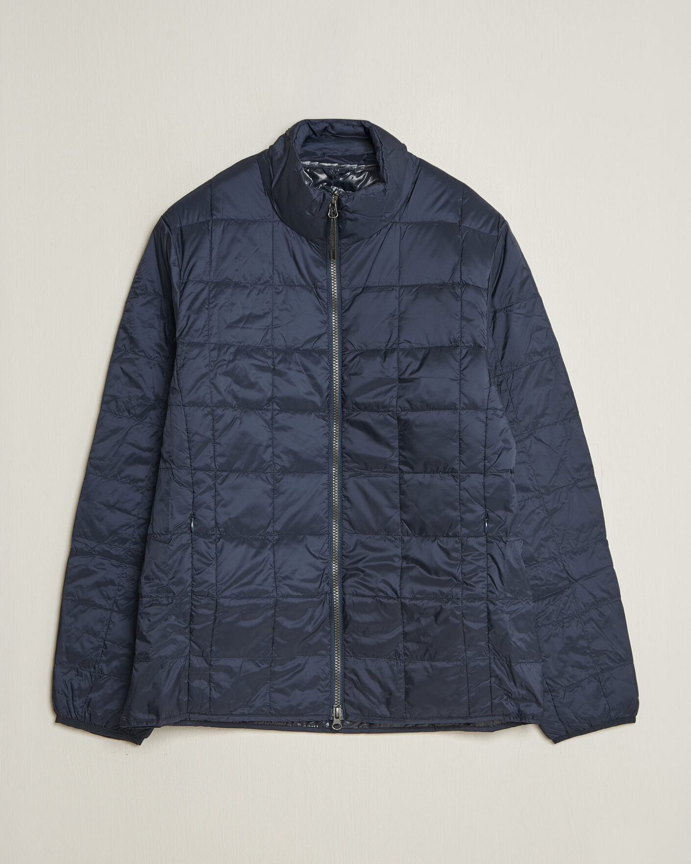 Men | Coats & Jackets | TAION | High Neck Full Zip Lightweight Down Jacket Dark Navy