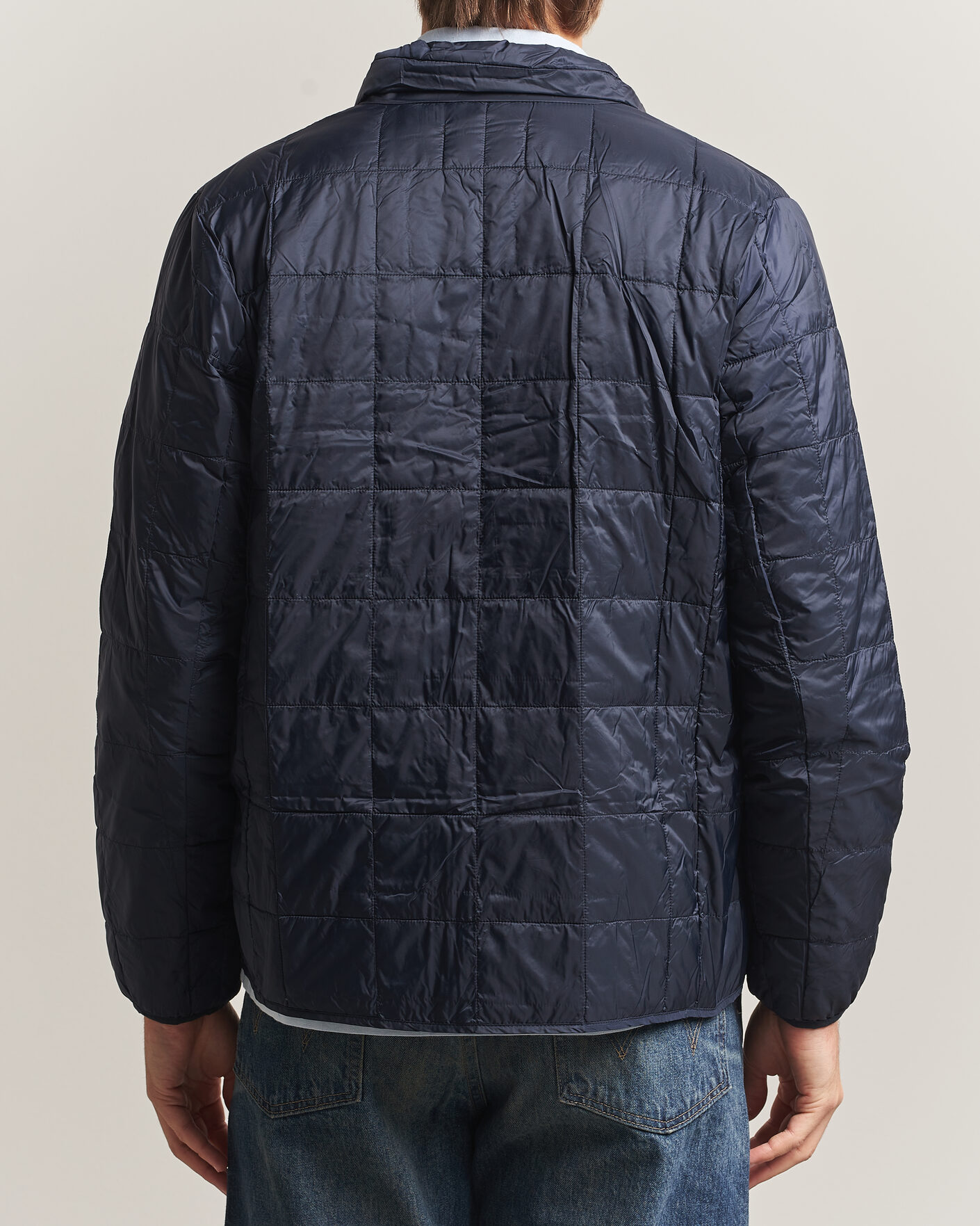 Men | Coats & Jackets | TAION | High Neck Full Zip Lightweight Down Jacket Dark Navy