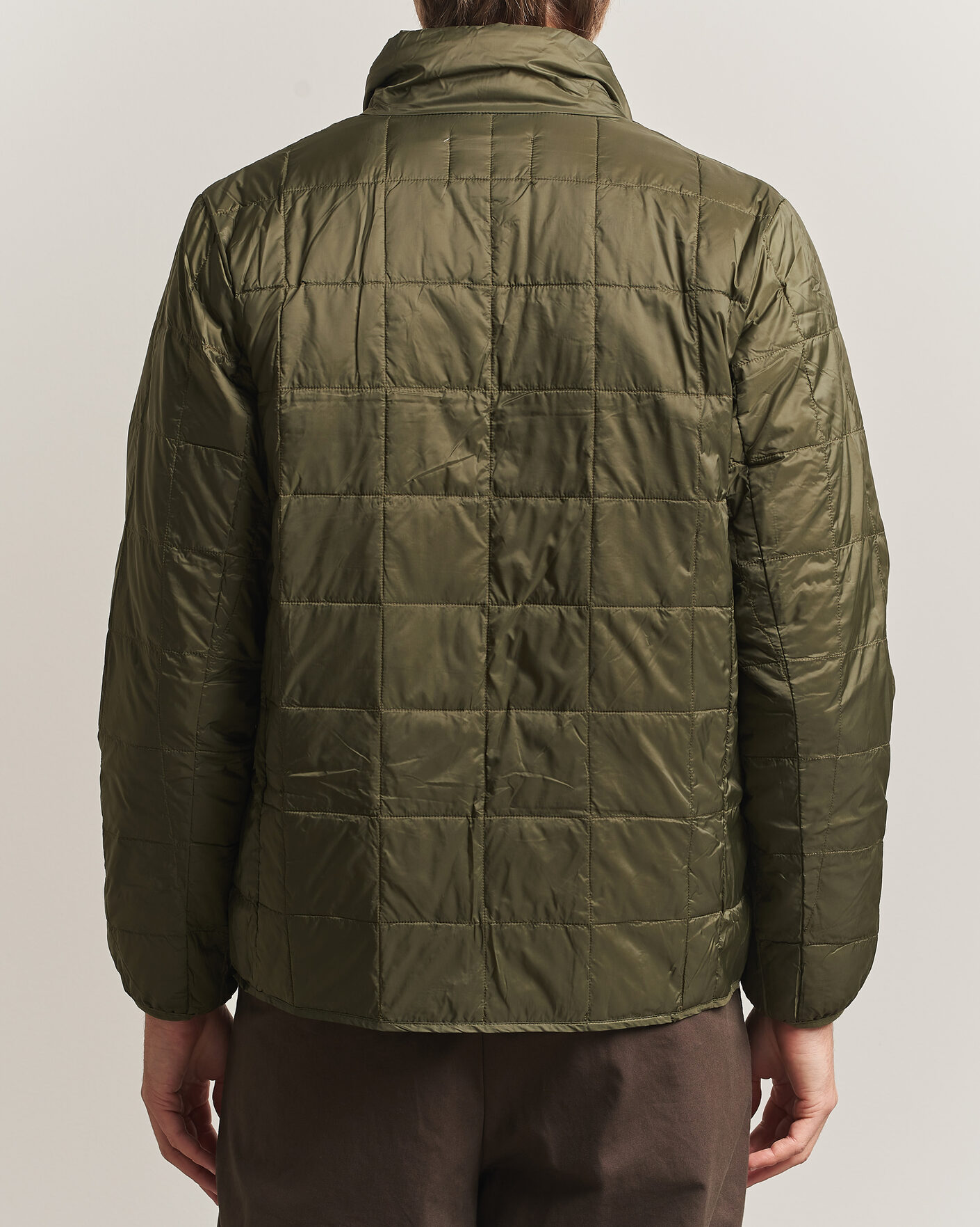 Men | Coats & Jackets | TAION | High Neck Full Zip Lightweight Down Jacket Dark Olive