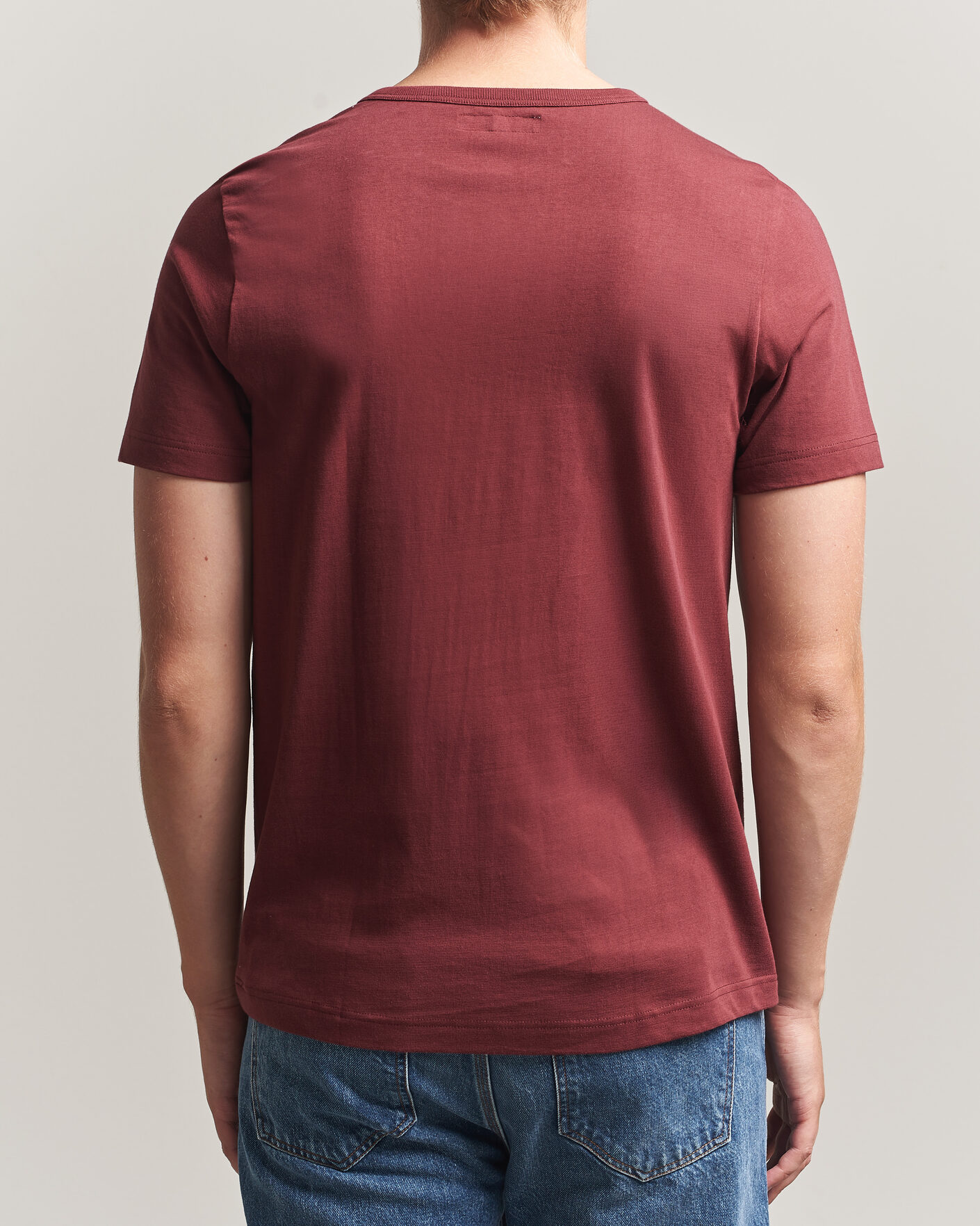 Men | T-Shirts | Merz b. Schwanen | 1950s Classic Loopwheeled T-shirt Burgundy