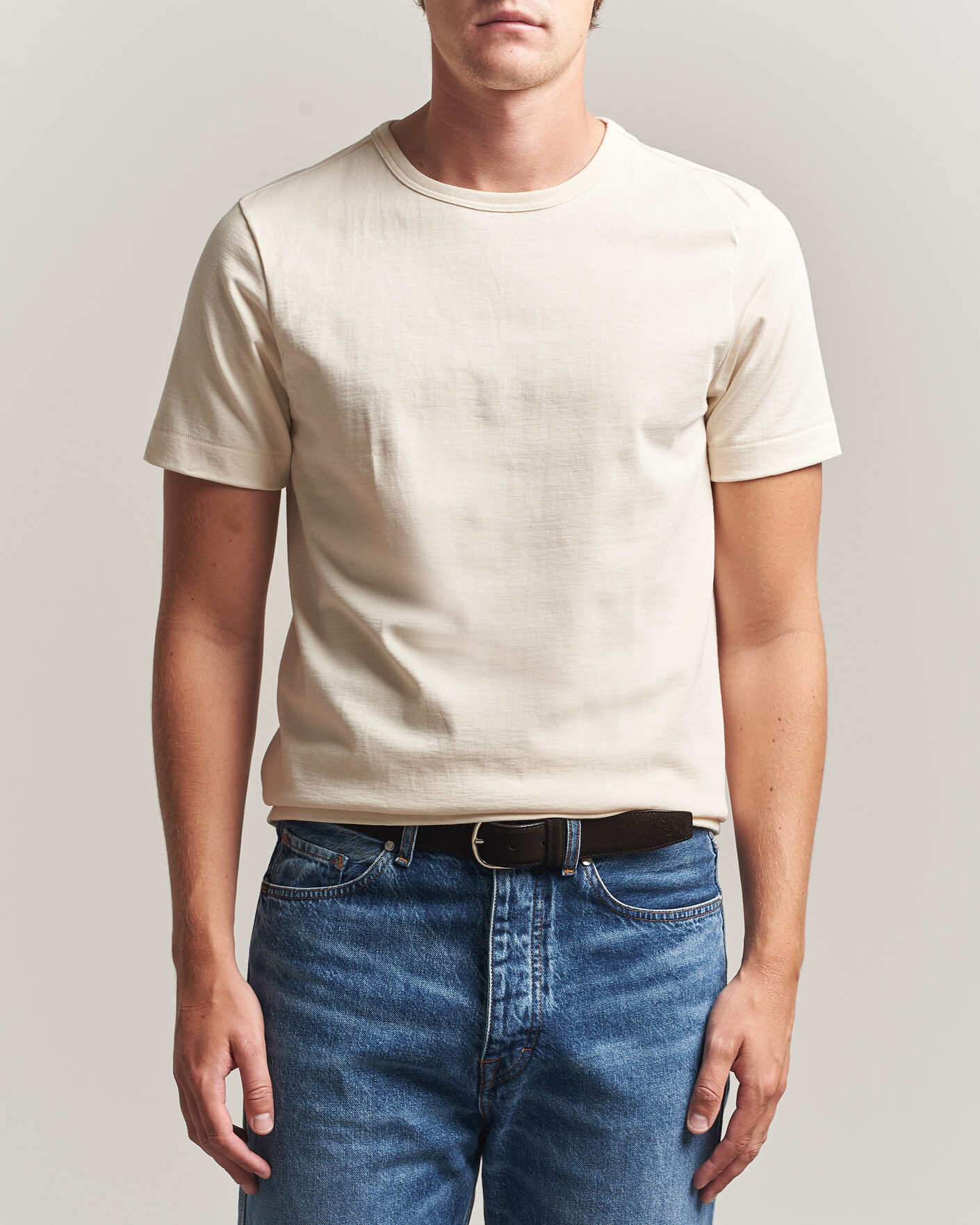 Men | T-Shirts | Merz b. Schwanen | Classic Fit Loopwheeled T-Shirt Nature