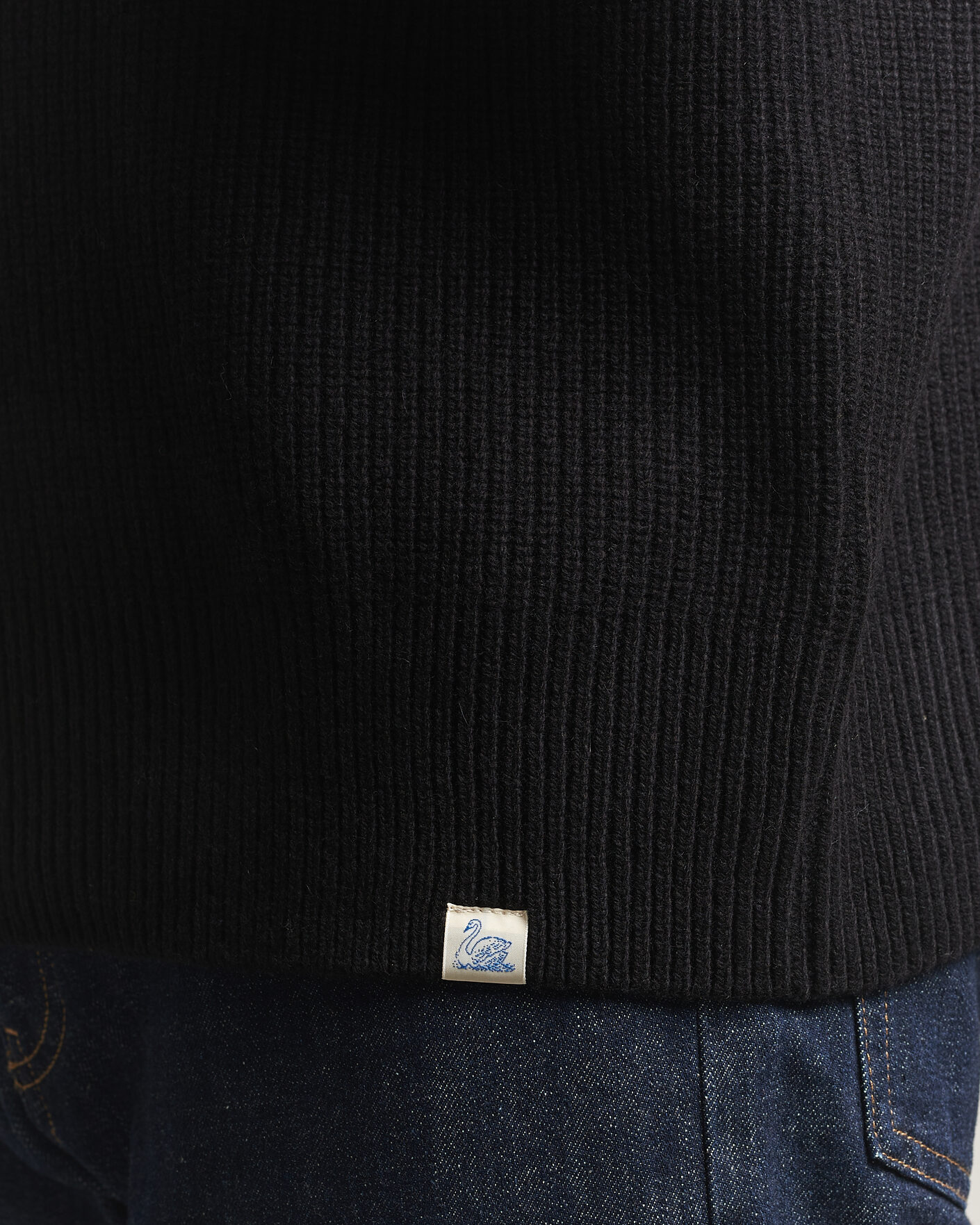 Men | Sweaters & Knitwear | Merz b. Schwanen | Merino/Cashmere Knitted Sweater Deep Black