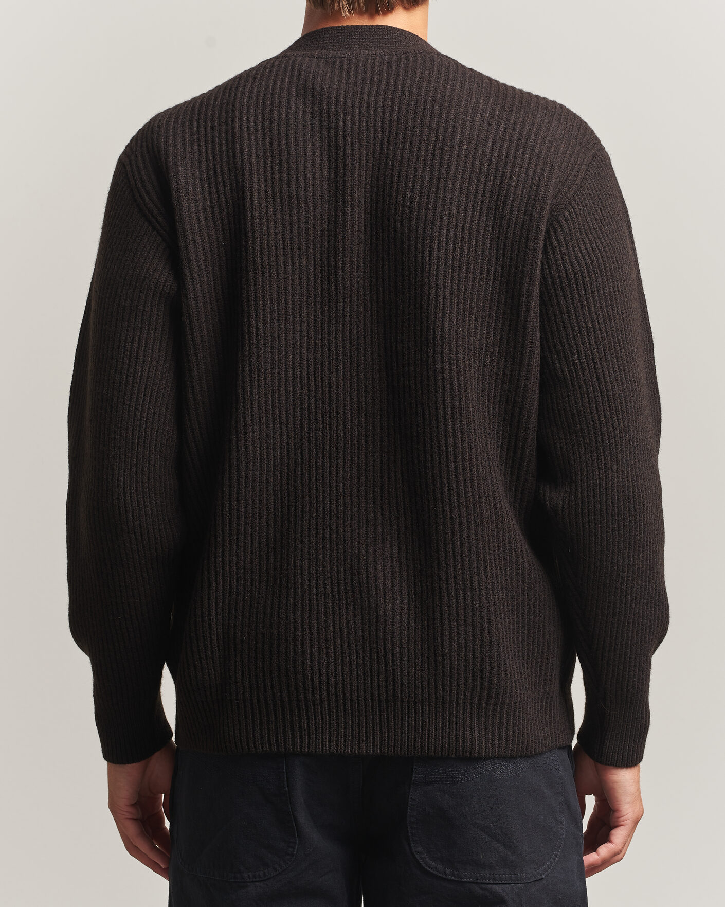 Men | Sweaters & Knitwear | Merz b. Schwanen | Merino/Cashmere Knitted Cardigan Espresso