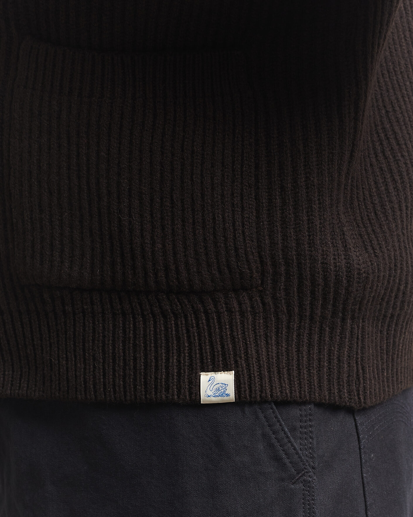Men | Sweaters & Knitwear | Merz b. Schwanen | Merino/Cashmere Knitted Cardigan Espresso