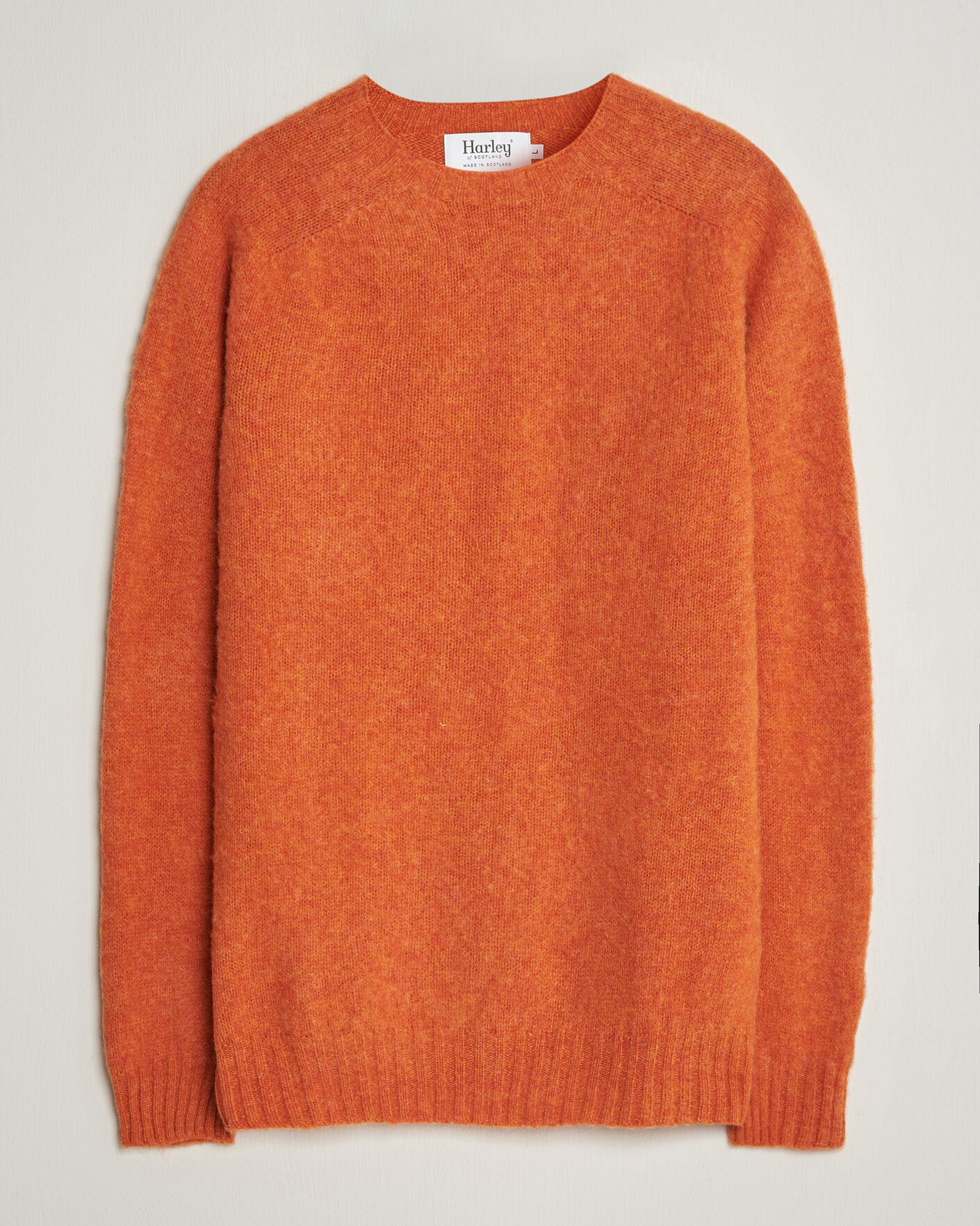 Men | Sweaters & Knitwear | Harley Of Scotland | Brushed Supersoft Lambswool Crewneck Satsuma
