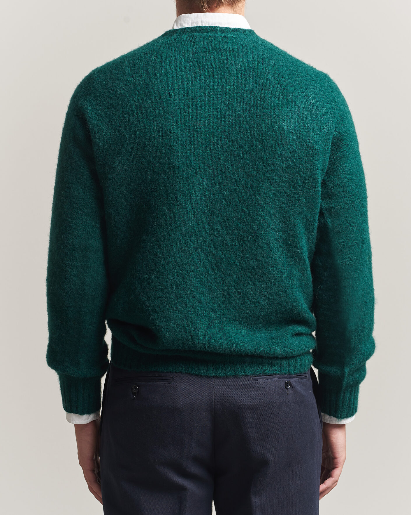 Men | Sweaters & Knitwear | Harley Of Scotland | Brushed Supersoft Lambswool Crewneck Tartan