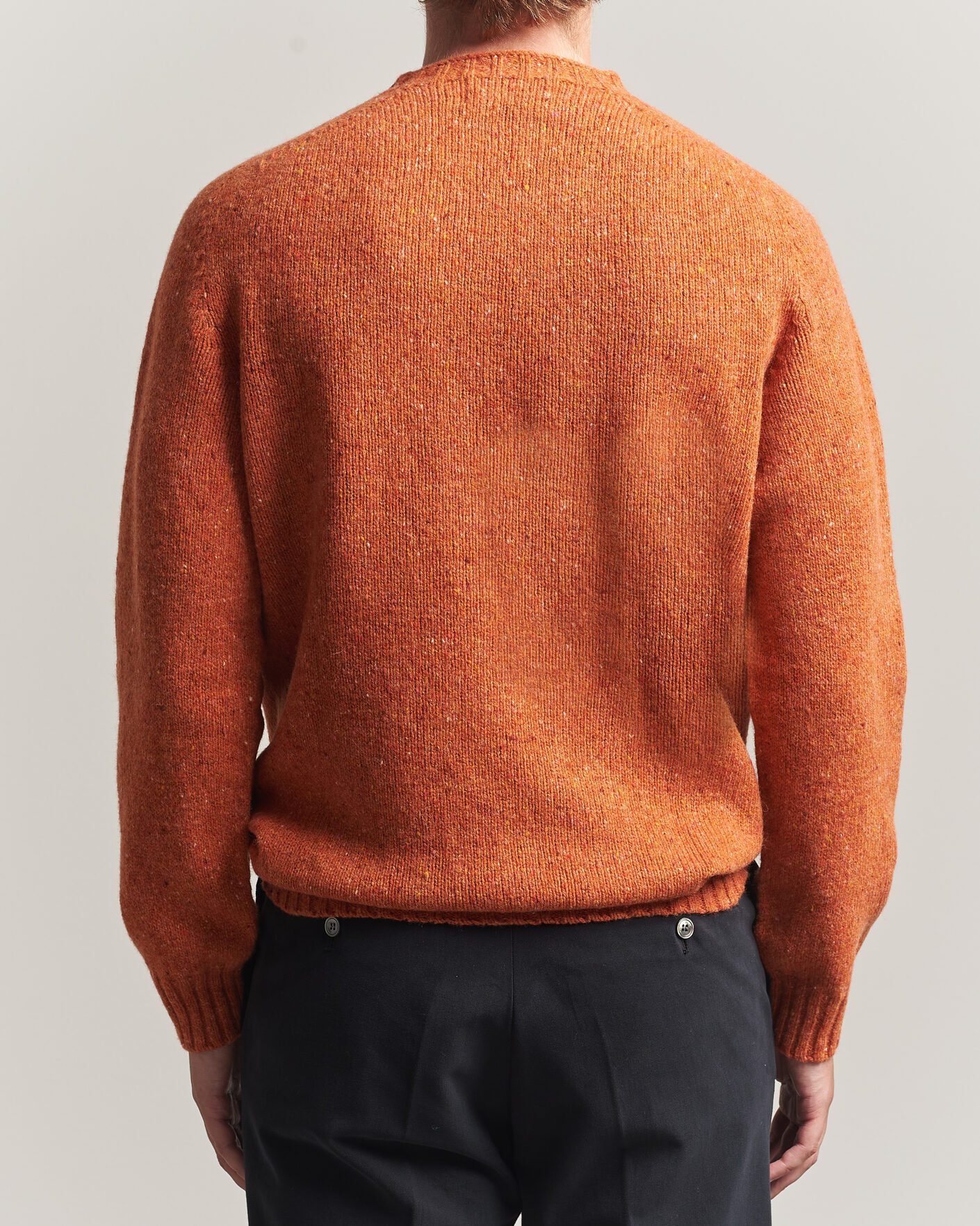 Men | Business & Beyond | Harley Of Scotland | Donegal Wool Crewneck Orange