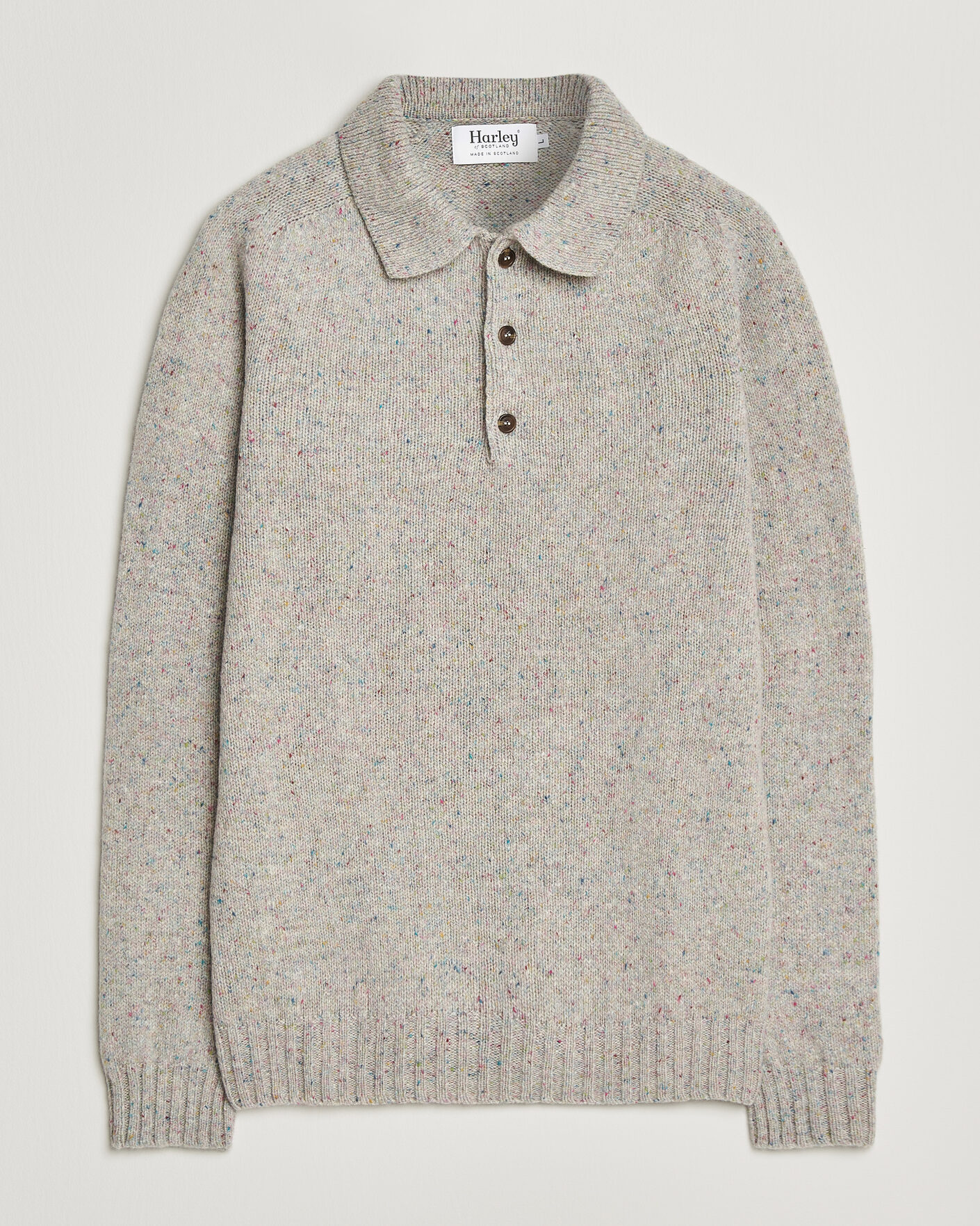 Men | Sweaters & Knitwear | Harley Of Scotland | Donegal Wool Polo Machair