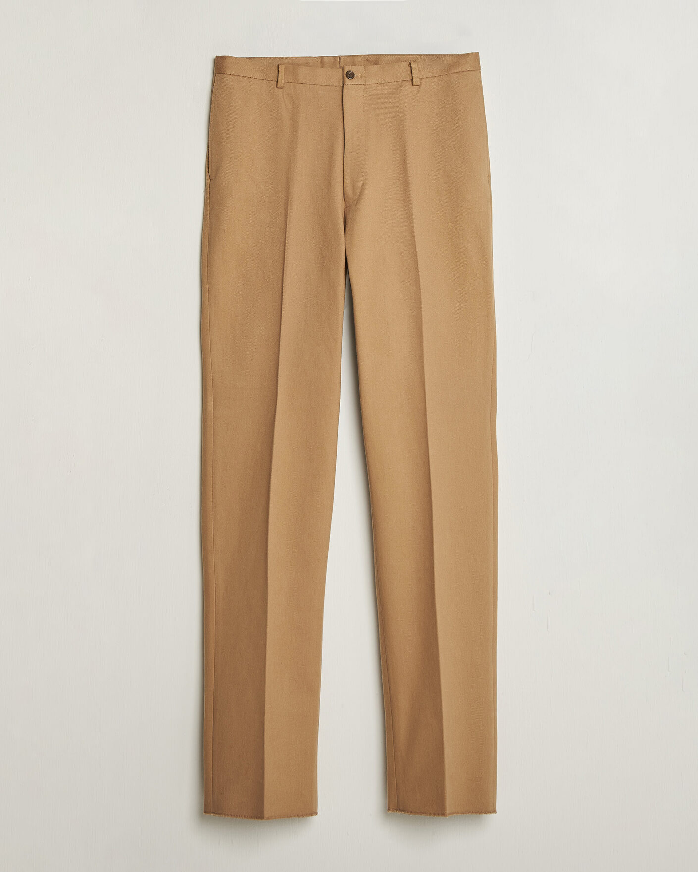 Men | Trousers | Kamakura Shirts | Brushed Cotton Twill Ivy Trousers Beige