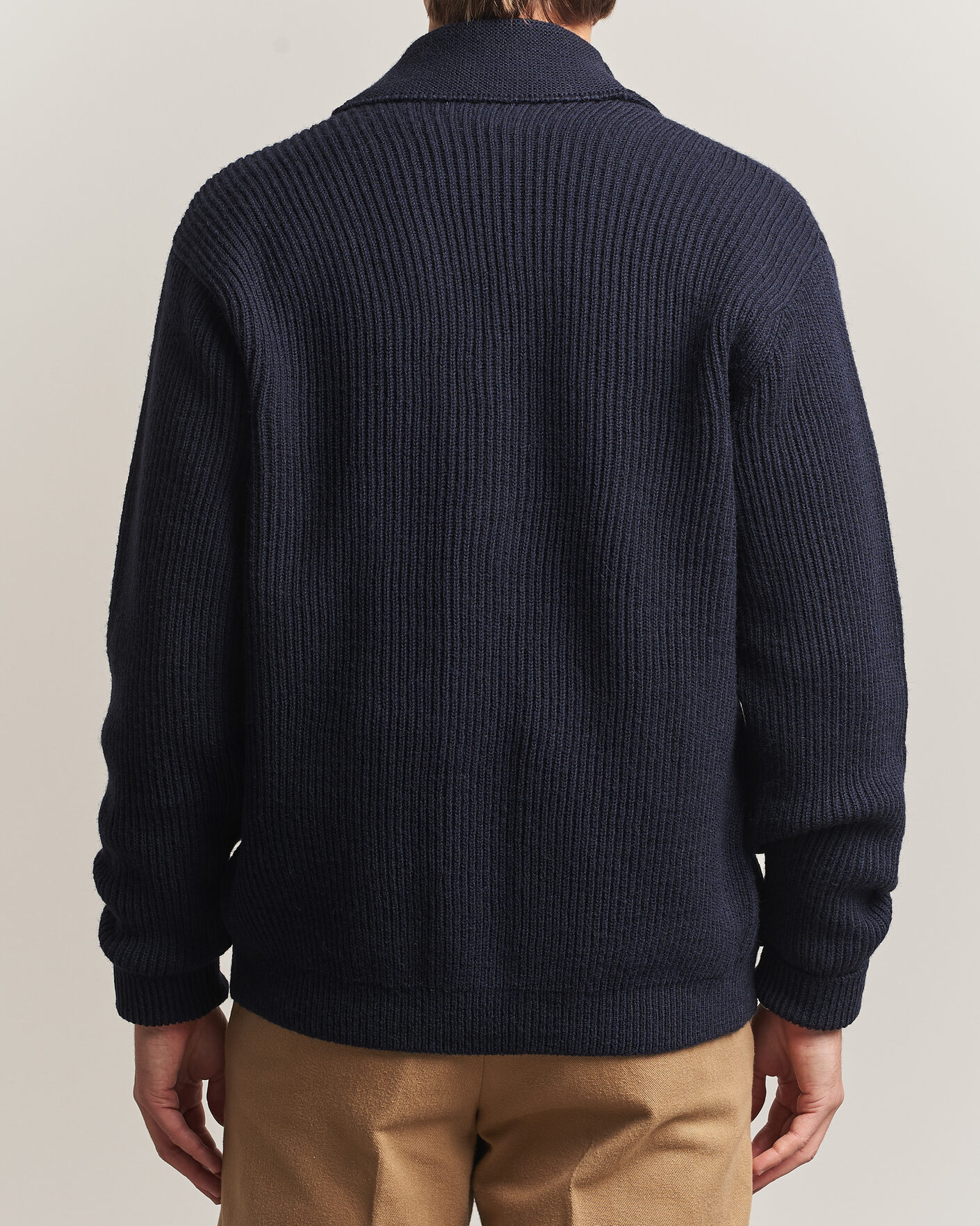 Men | Sweaters & Knitwear | Kamakura Shirts | McQueen Shawl Collar Cardigan Navy