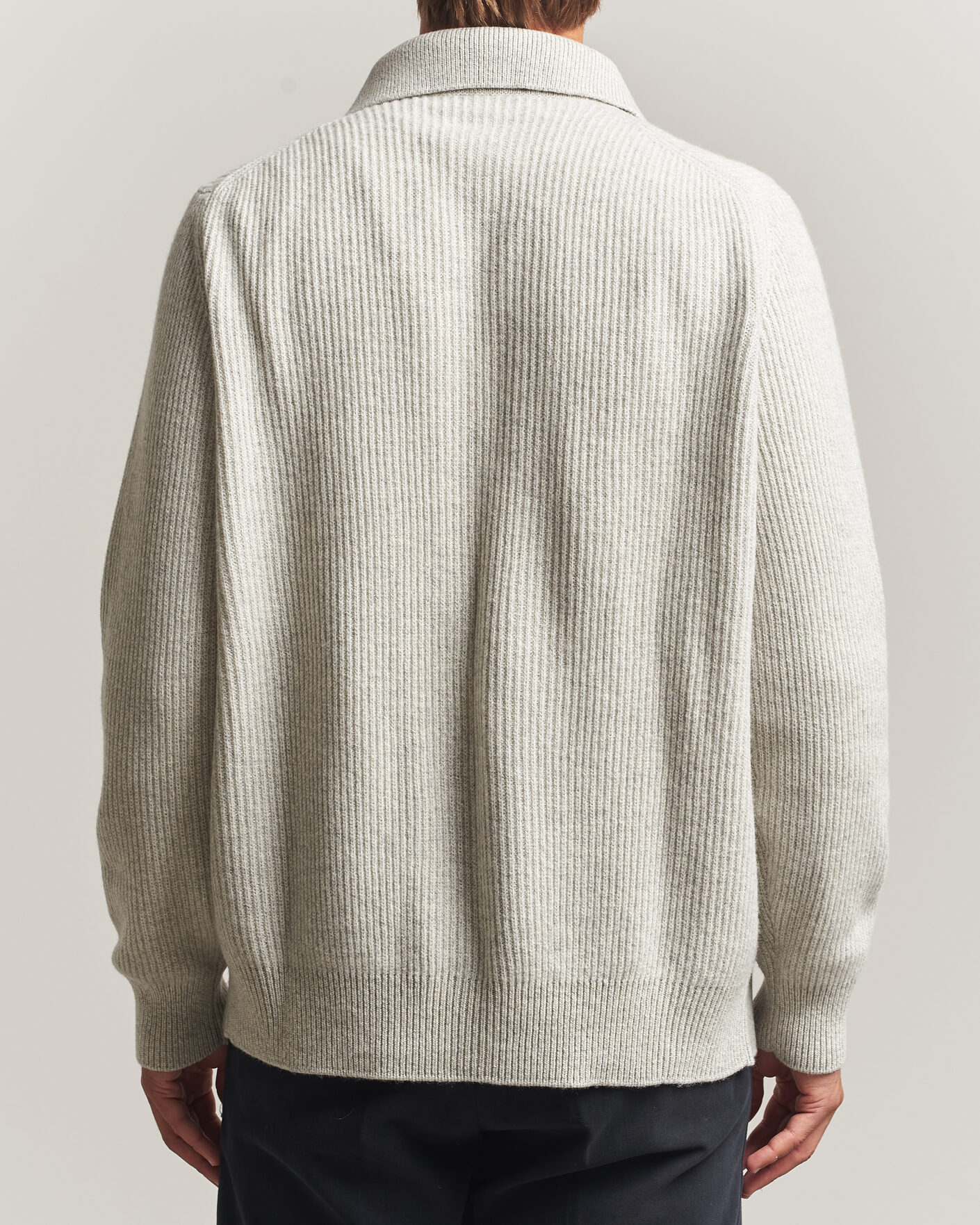 Men | Sweaters & Knitwear | Lardini | Heavy Knitted Cardigan Light Grey