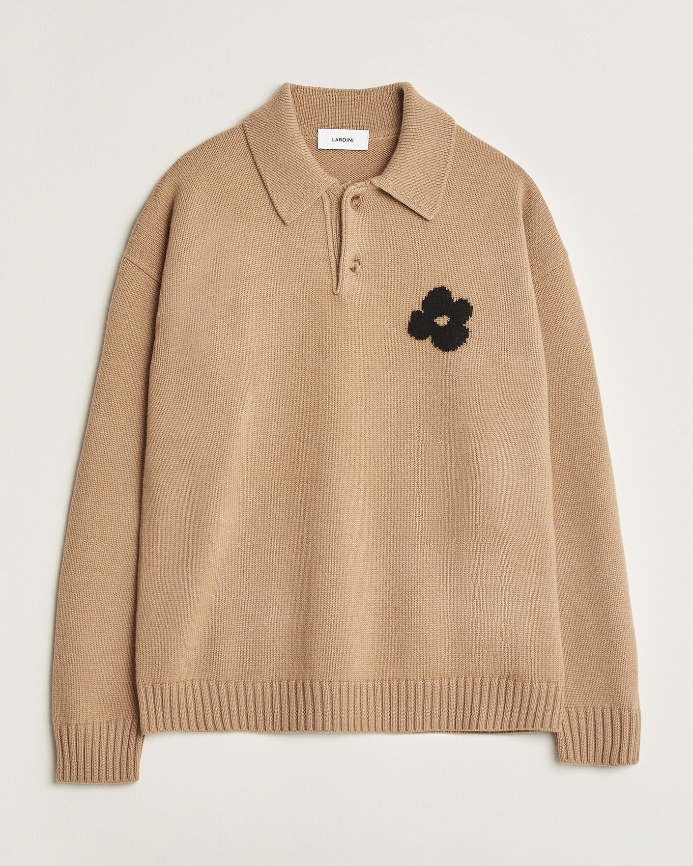 Men | Sweaters & Knitwear | Lardini | Knitted Wool/Cashmere Polo Brown