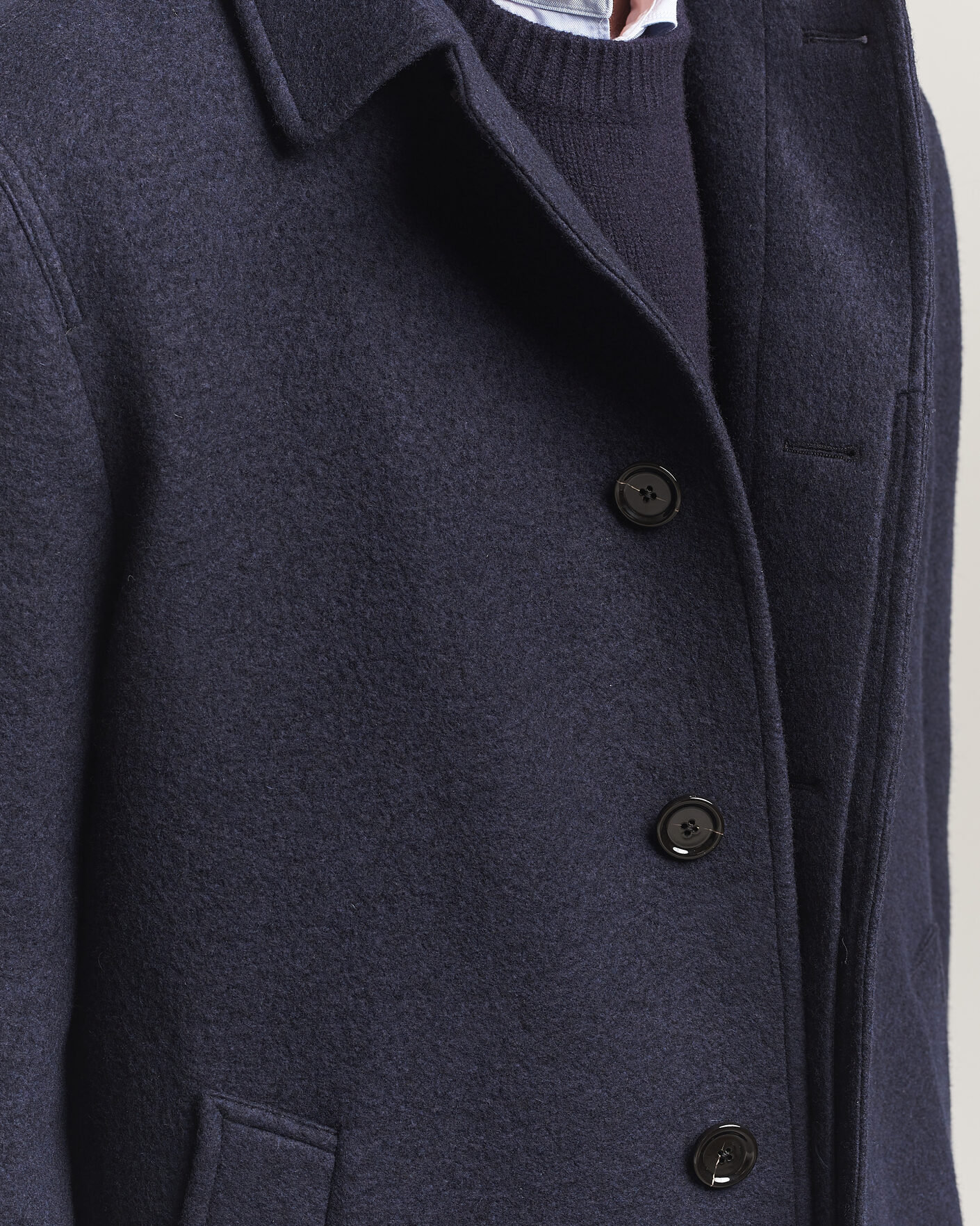 Men | Coats & Jackets | Lardini | Wool/Cashmere Boucle Car Coat Navy