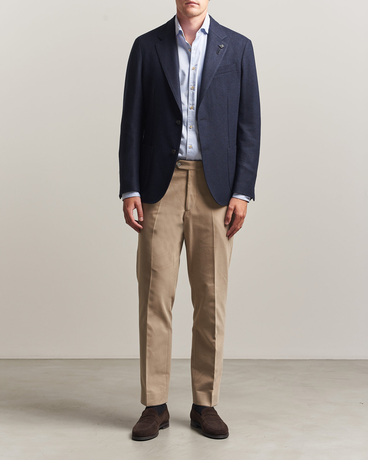 Lardini Wool/Cashmere Blazer Navy at CareOfCarl.com