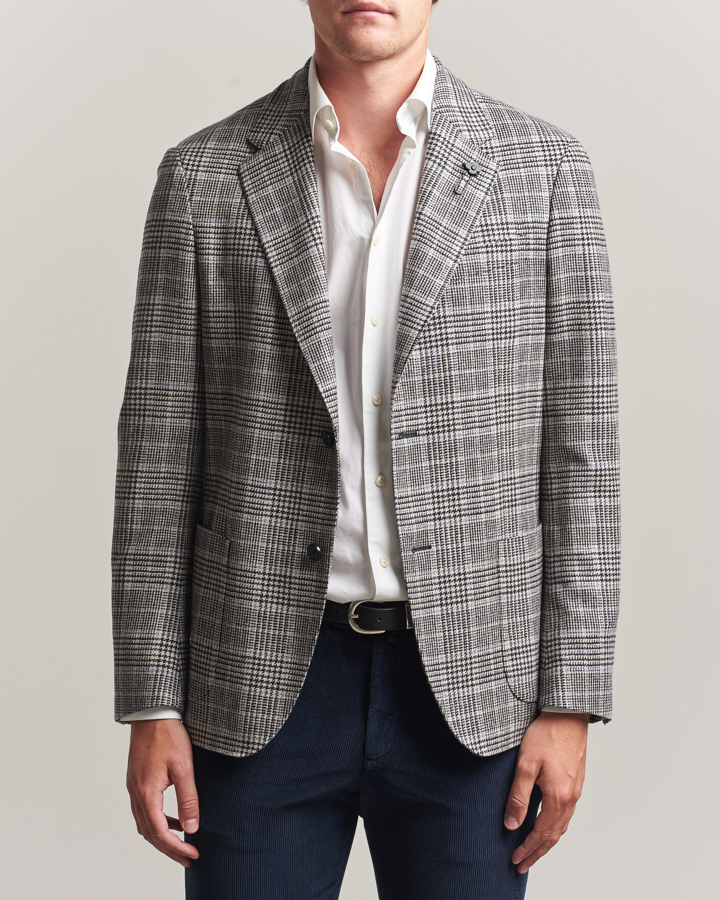 Men | Blazers | Lardini | Wool/Cashmere Houndstooth Blazer Blue