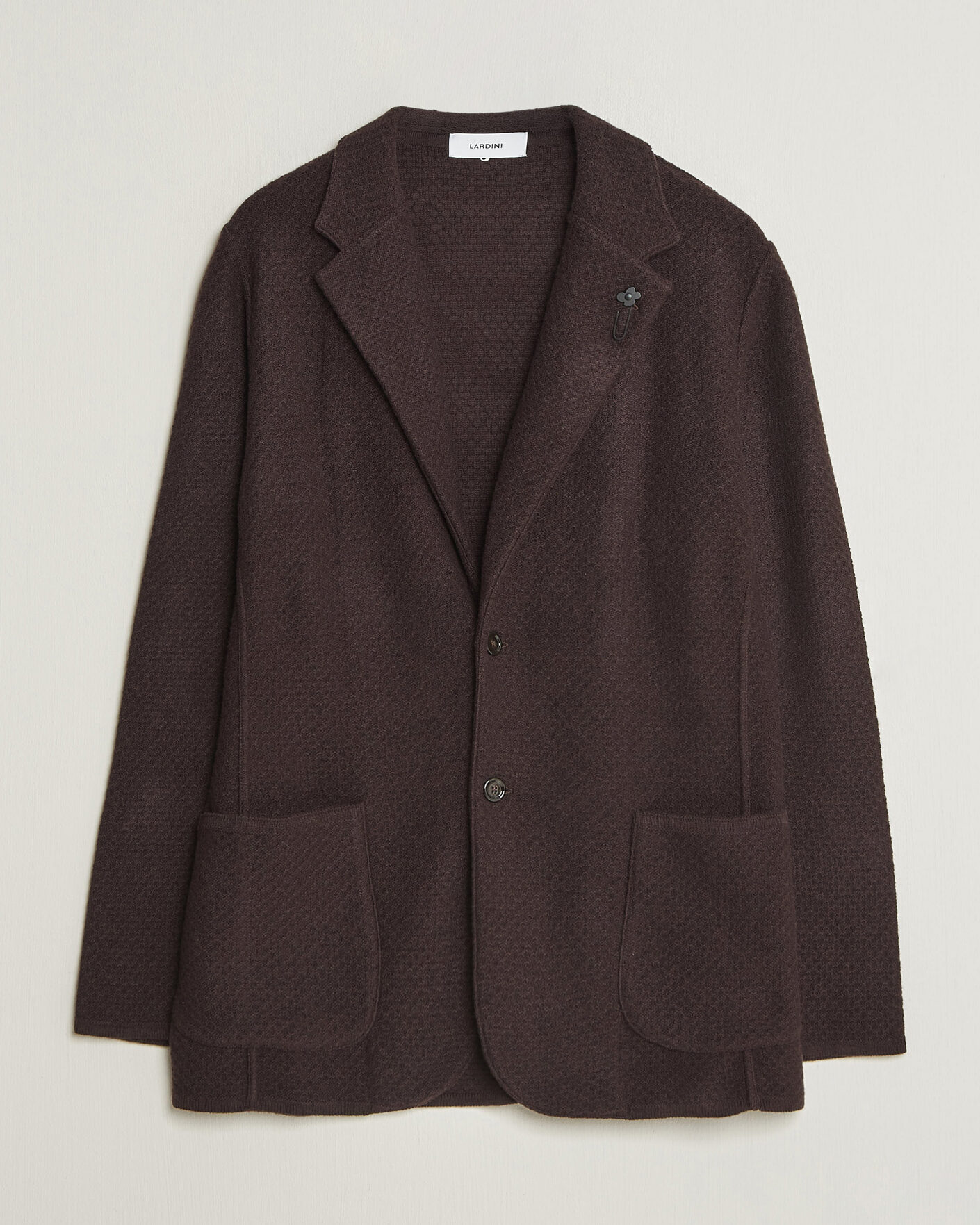 Men | Blazers | Lardini | Knitted Structure Wool/Cashmere Blazer Brown