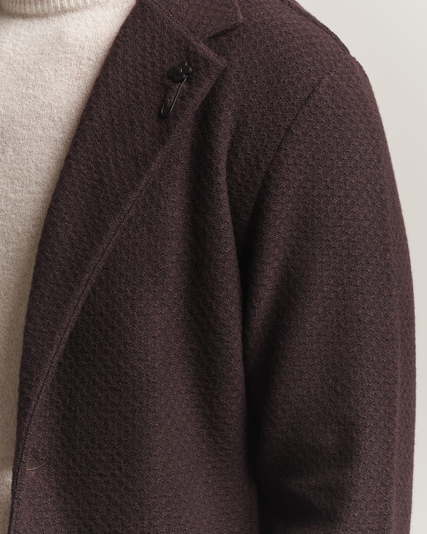 Men | Blazers | Lardini | Knitted Structure Wool/Cashmere Blazer Brown