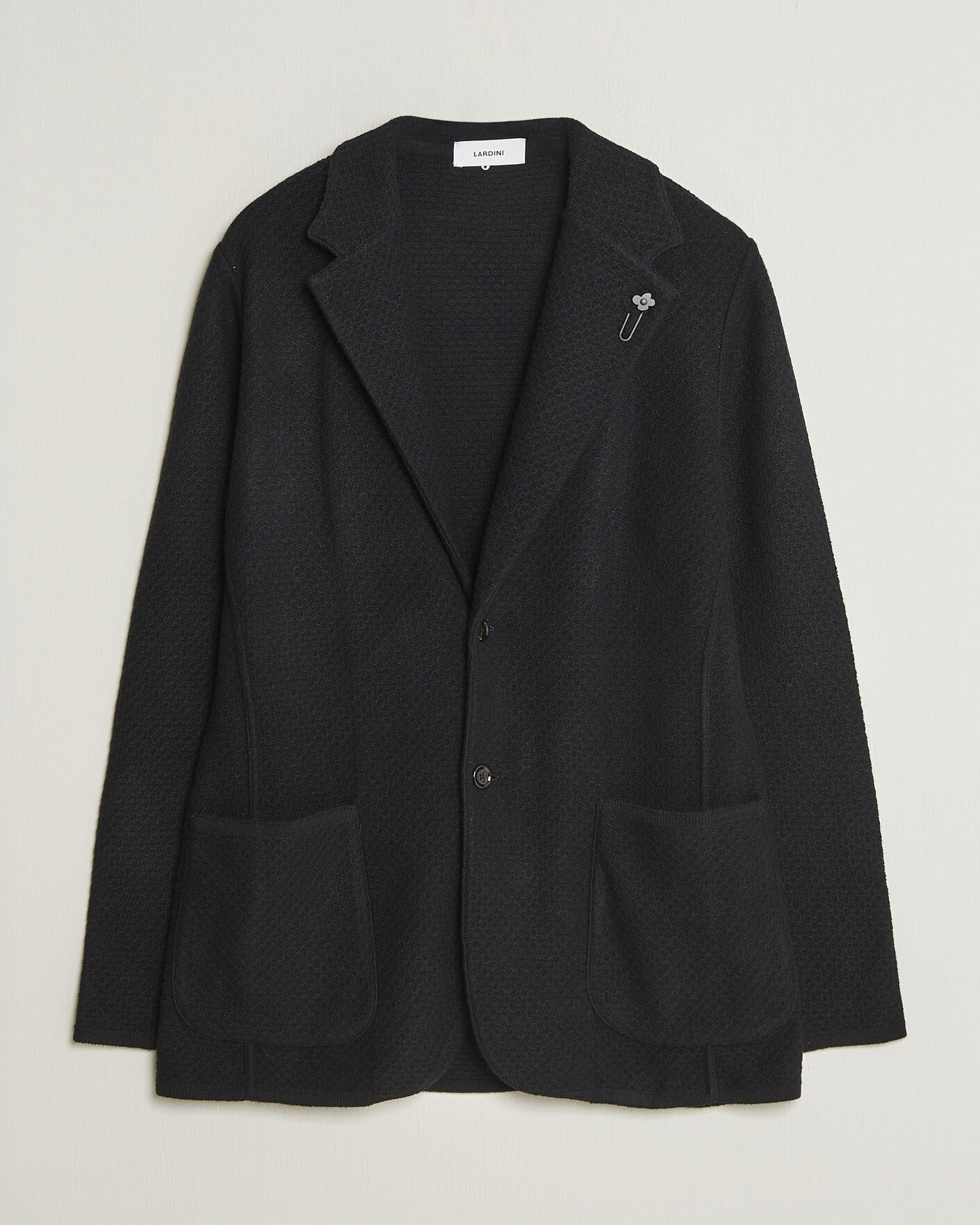 Men | Blazers | Lardini | Knitted Structure Wool/Cashmere Blazer Black