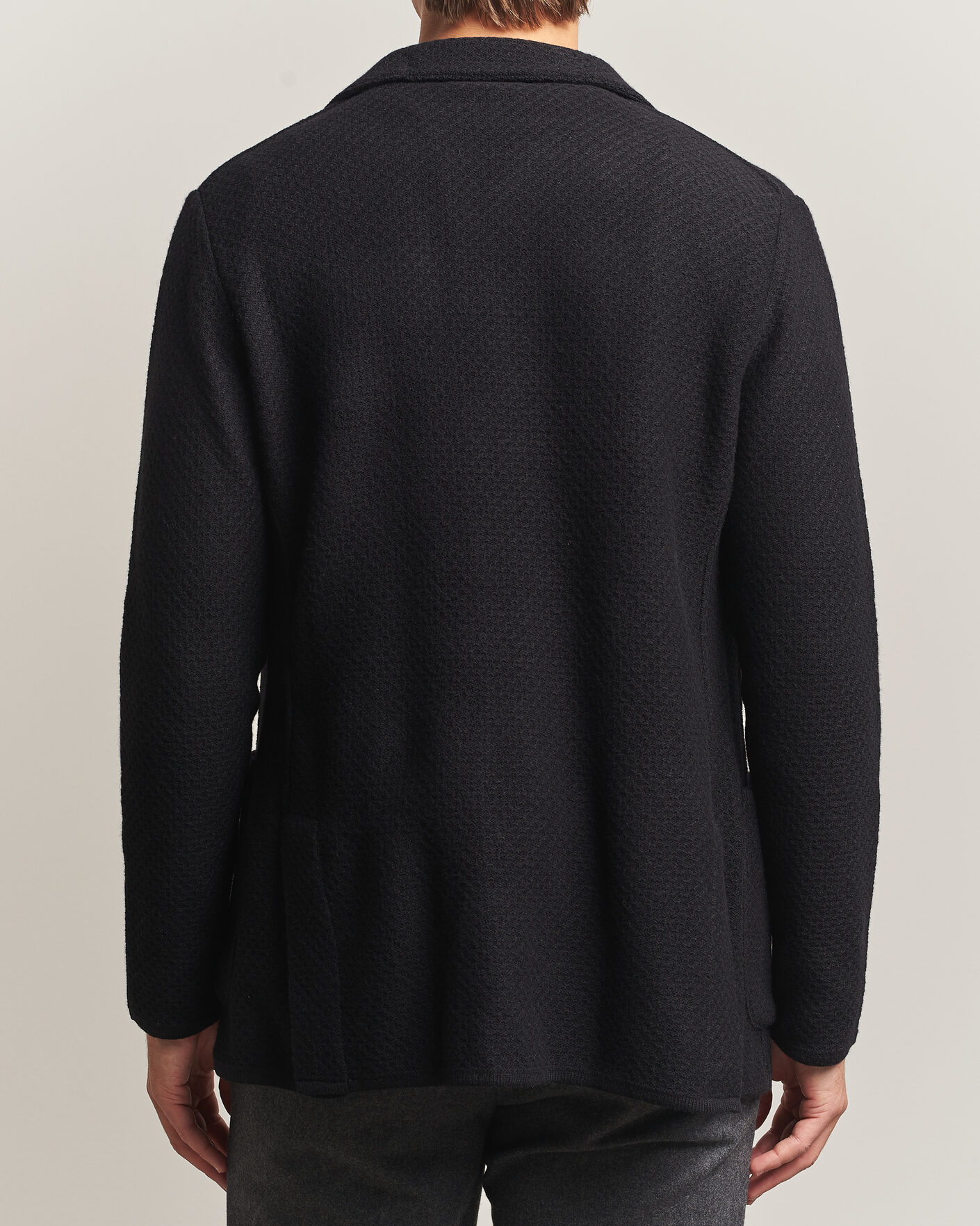 Men | Blazers | Lardini | Knitted Structure Wool/Cashmere Blazer Black