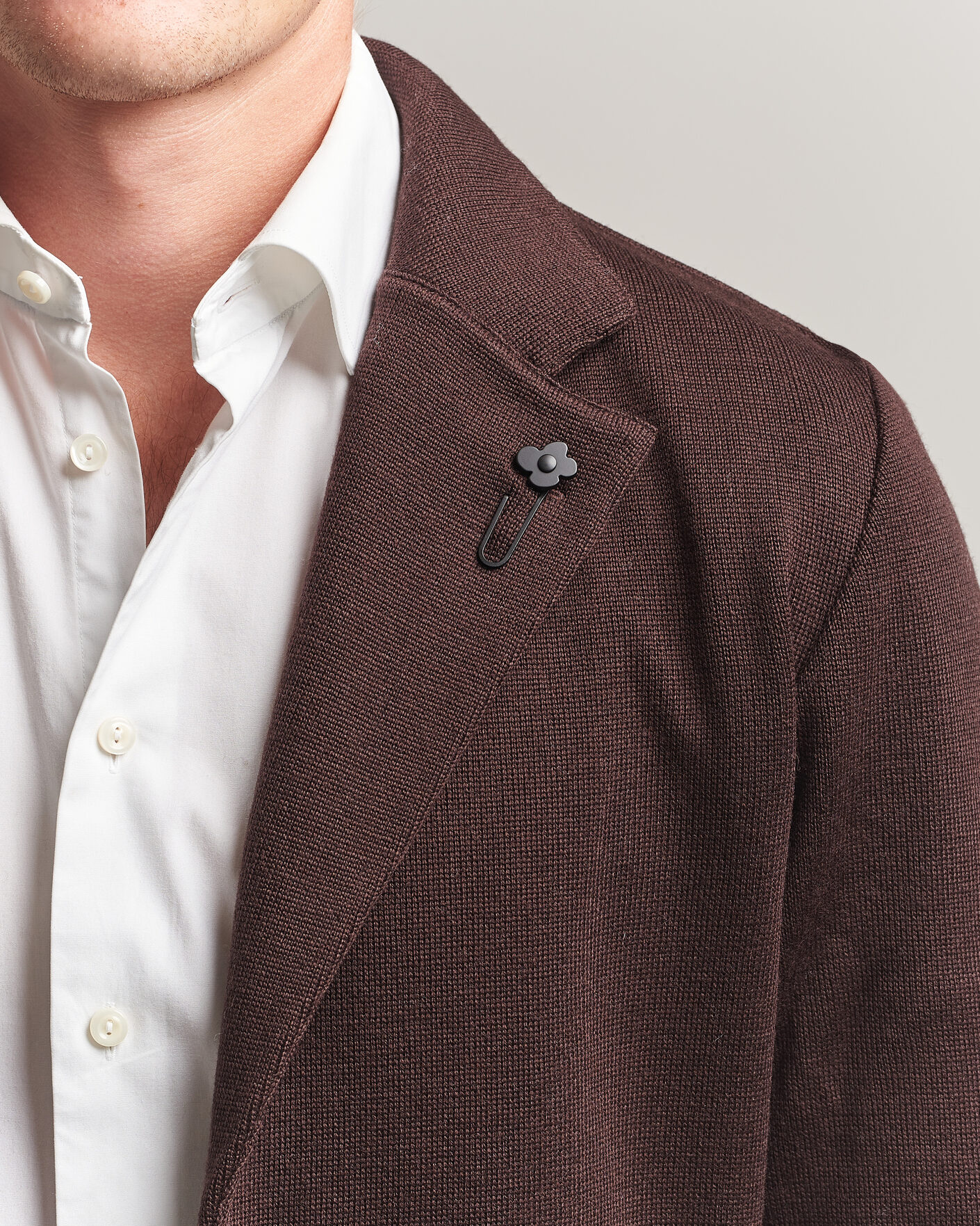 Men | Blazers | Lardini | Knitted Wool Blazer Brown