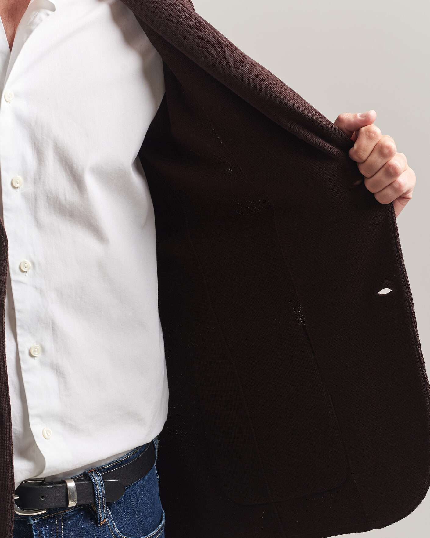 Men | Blazers | Lardini | Knitted Wool Blazer Brown