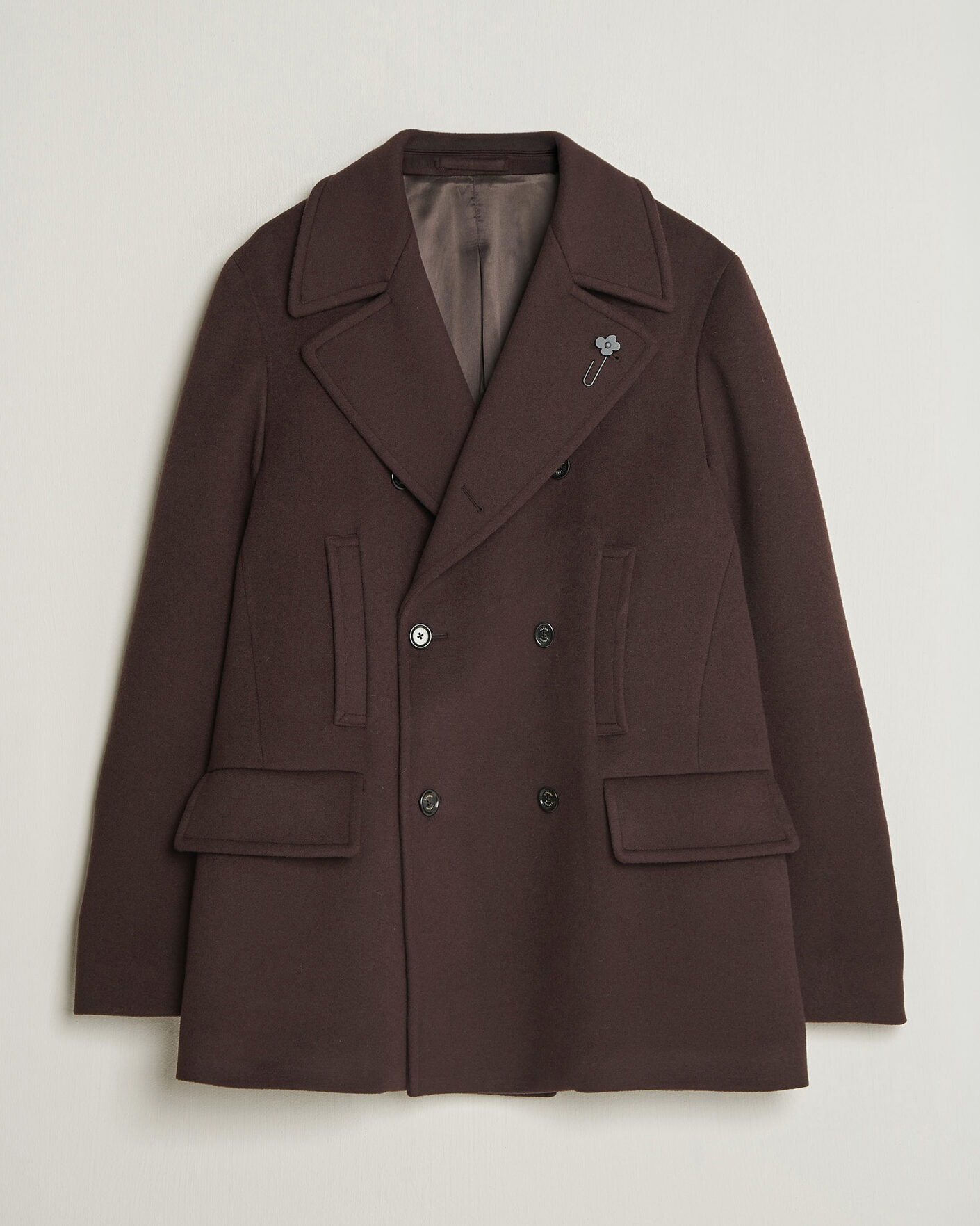 Men | Coats & Jackets | Lardini | Wool Peacoat Brown