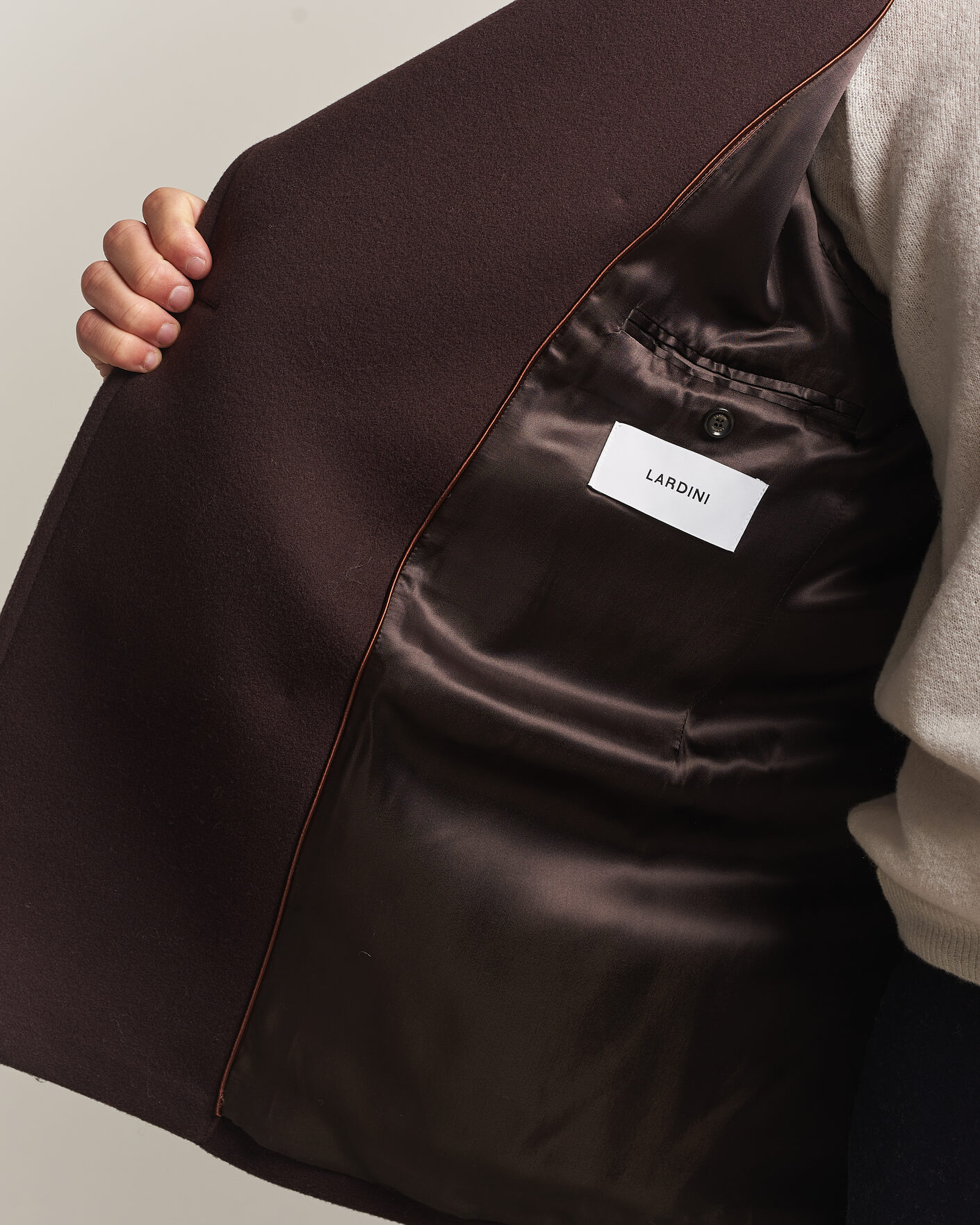 Men | Coats & Jackets | Lardini | Wool Peacoat Brown