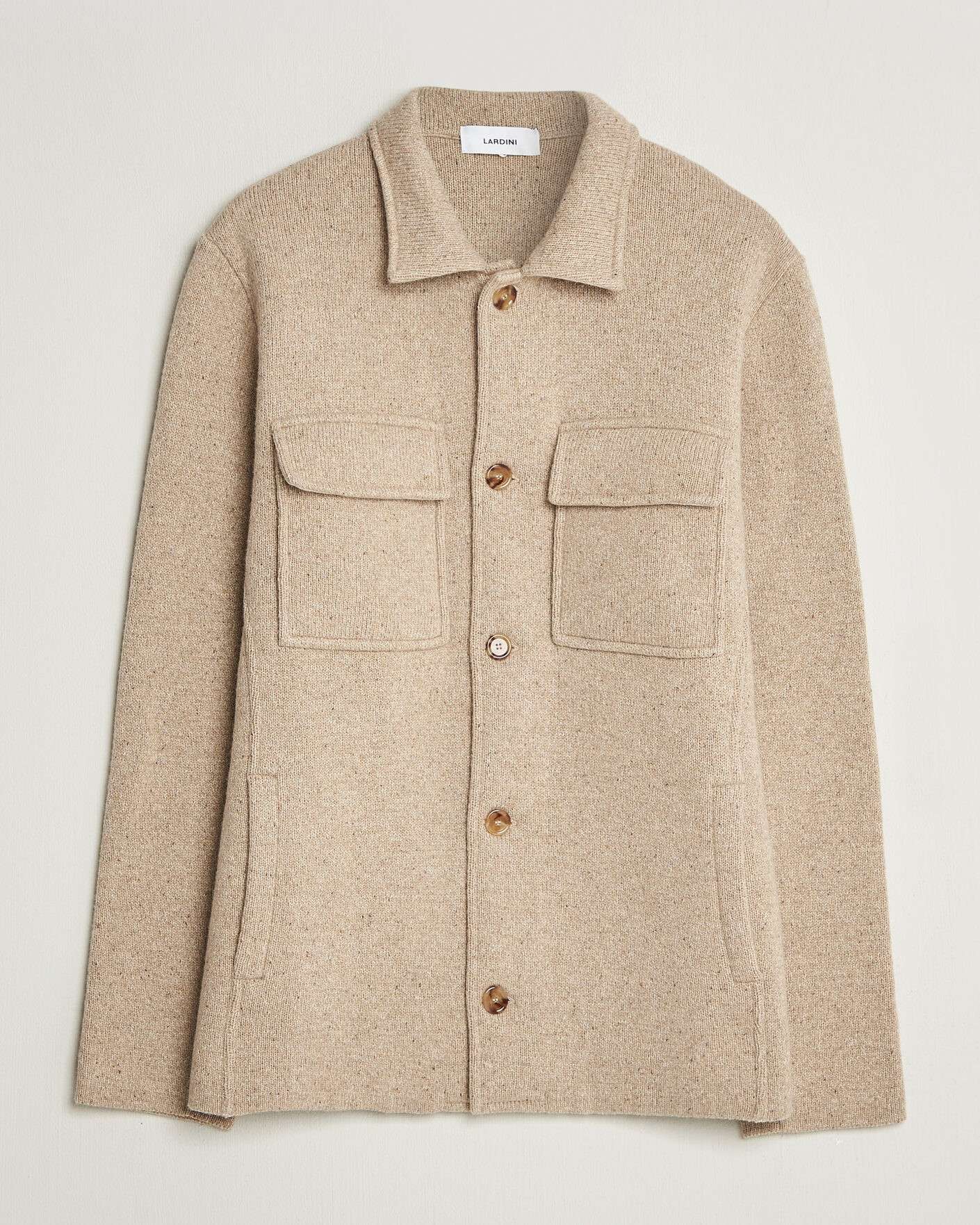 Men | Sweaters & Knitwear | Lardini | Knitted Shirt Jacket Beige