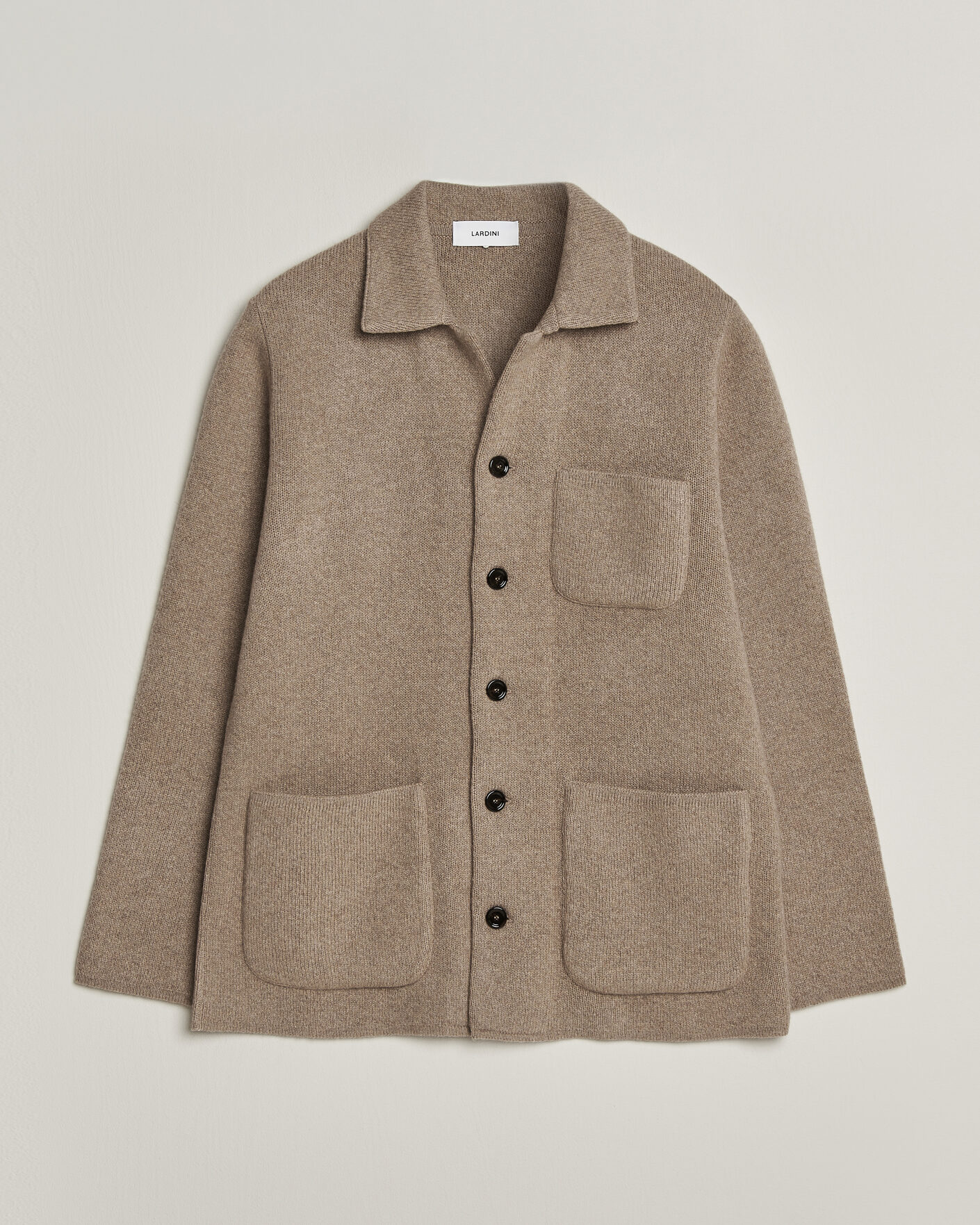 Men | Sweaters & Knitwear | Lardini | Knitted Cashmere Overshirt Light Brown