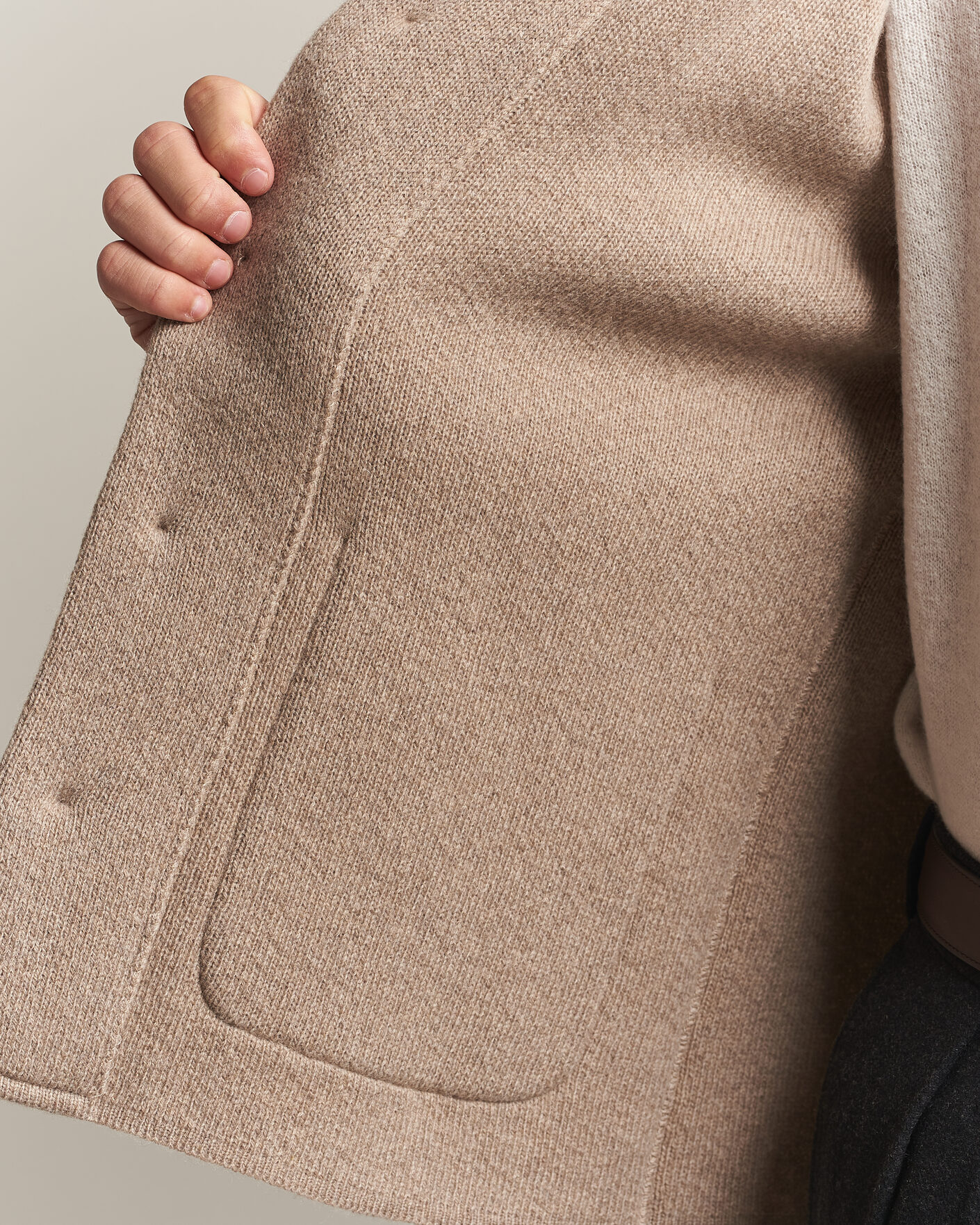 Men | Sweaters & Knitwear | Lardini | Knitted Cashmere Overshirt Light Brown