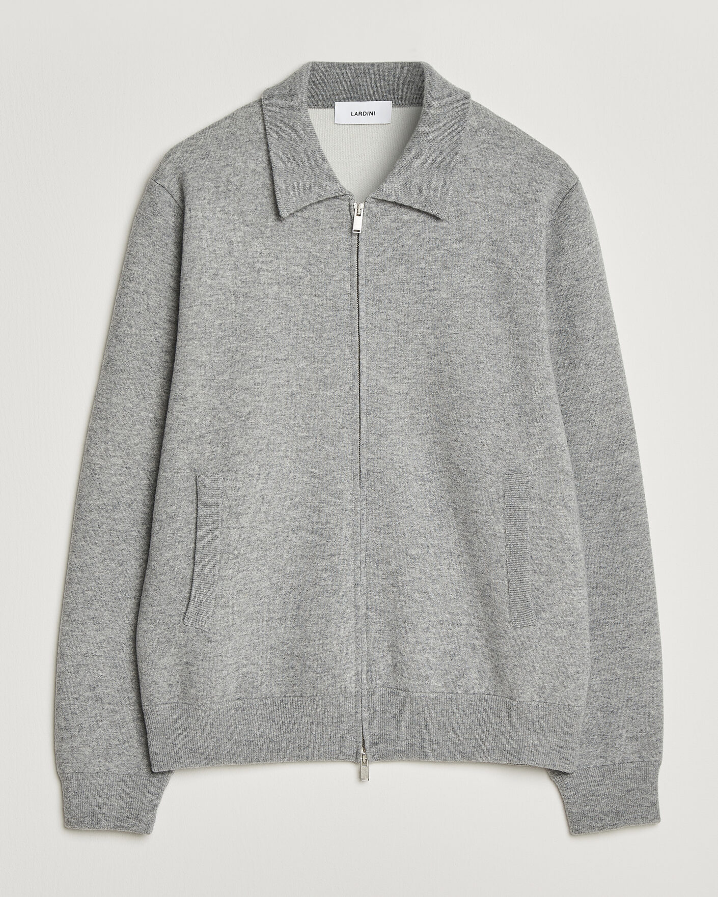 Men | Coats & Jackets | Lardini | Knitted Wool Bomber Jacket Grey
