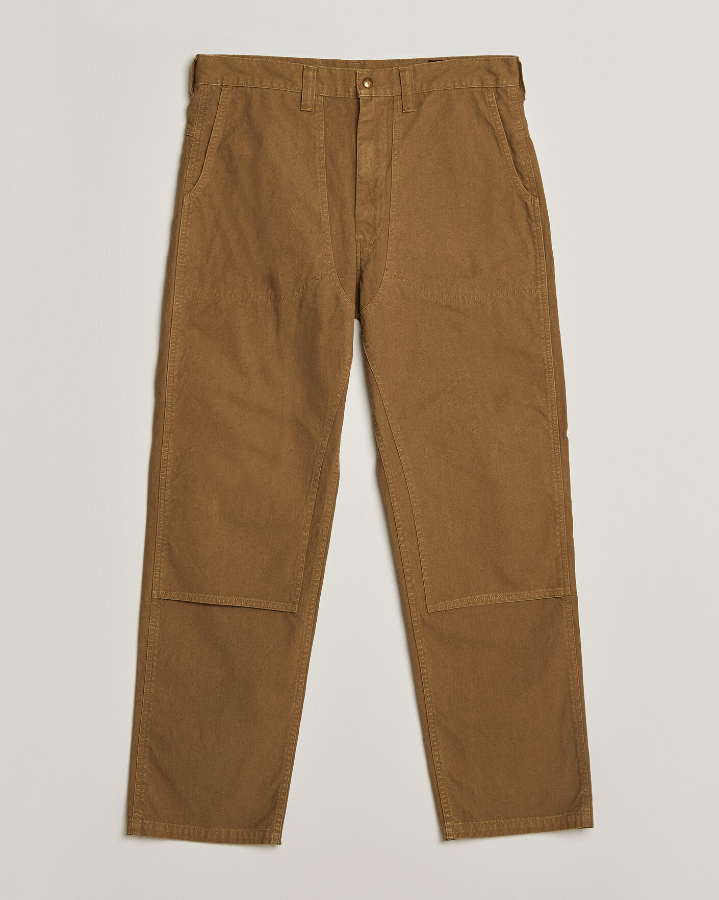 Men | Trousers | orSlow | Double Knee Work Trousers Brown