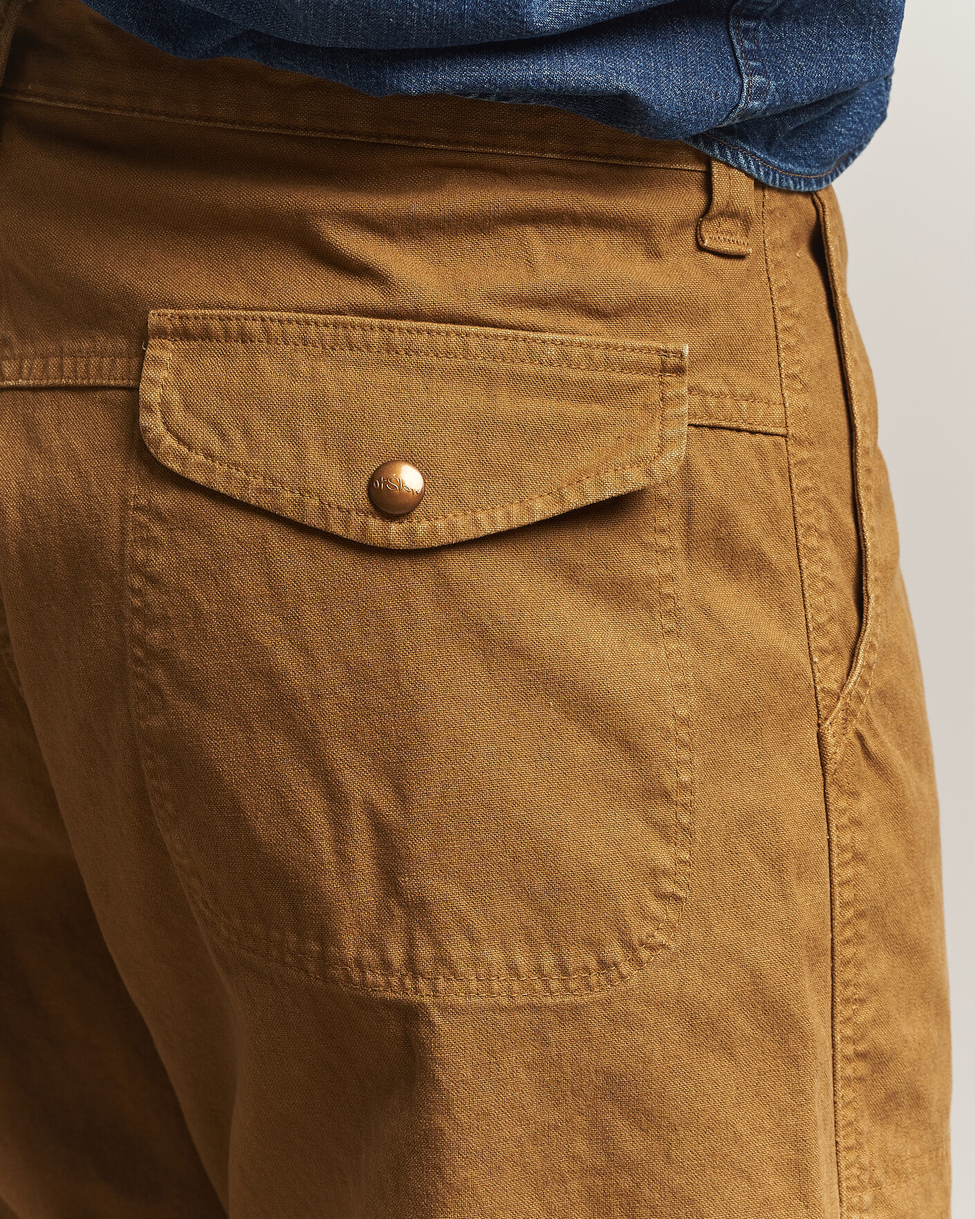 Men | Trousers | orSlow | Double Knee Work Trousers Brown