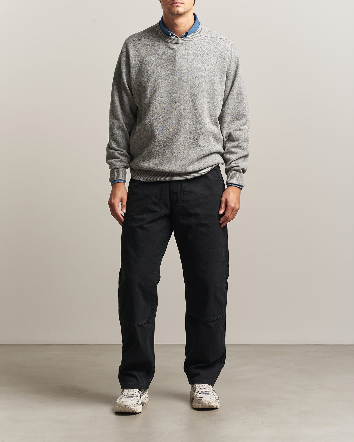 Men | Trousers | orSlow | Double Knee Work Trousers Black