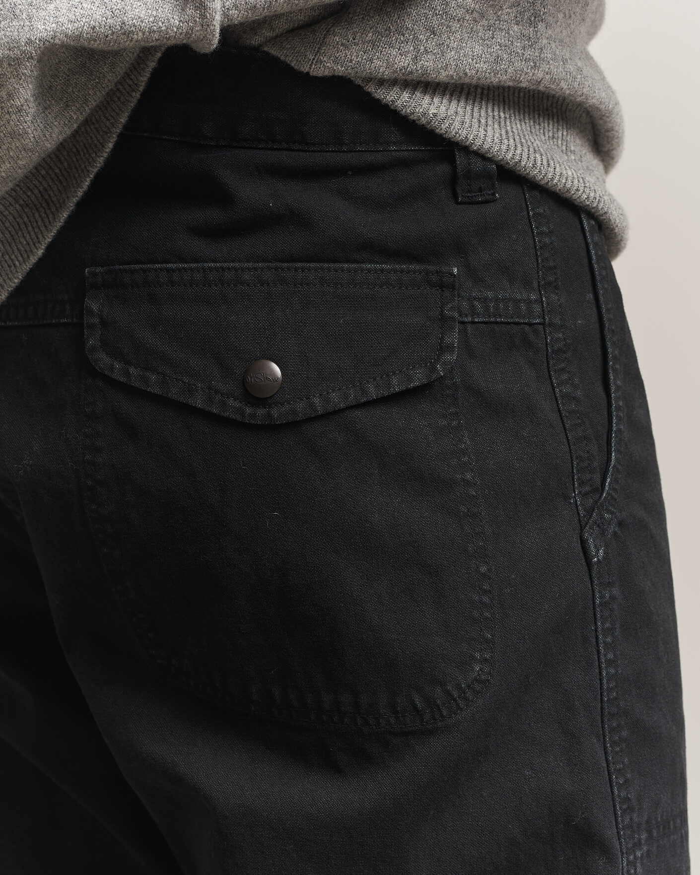 Men | Trousers | orSlow | Double Knee Work Trousers Black