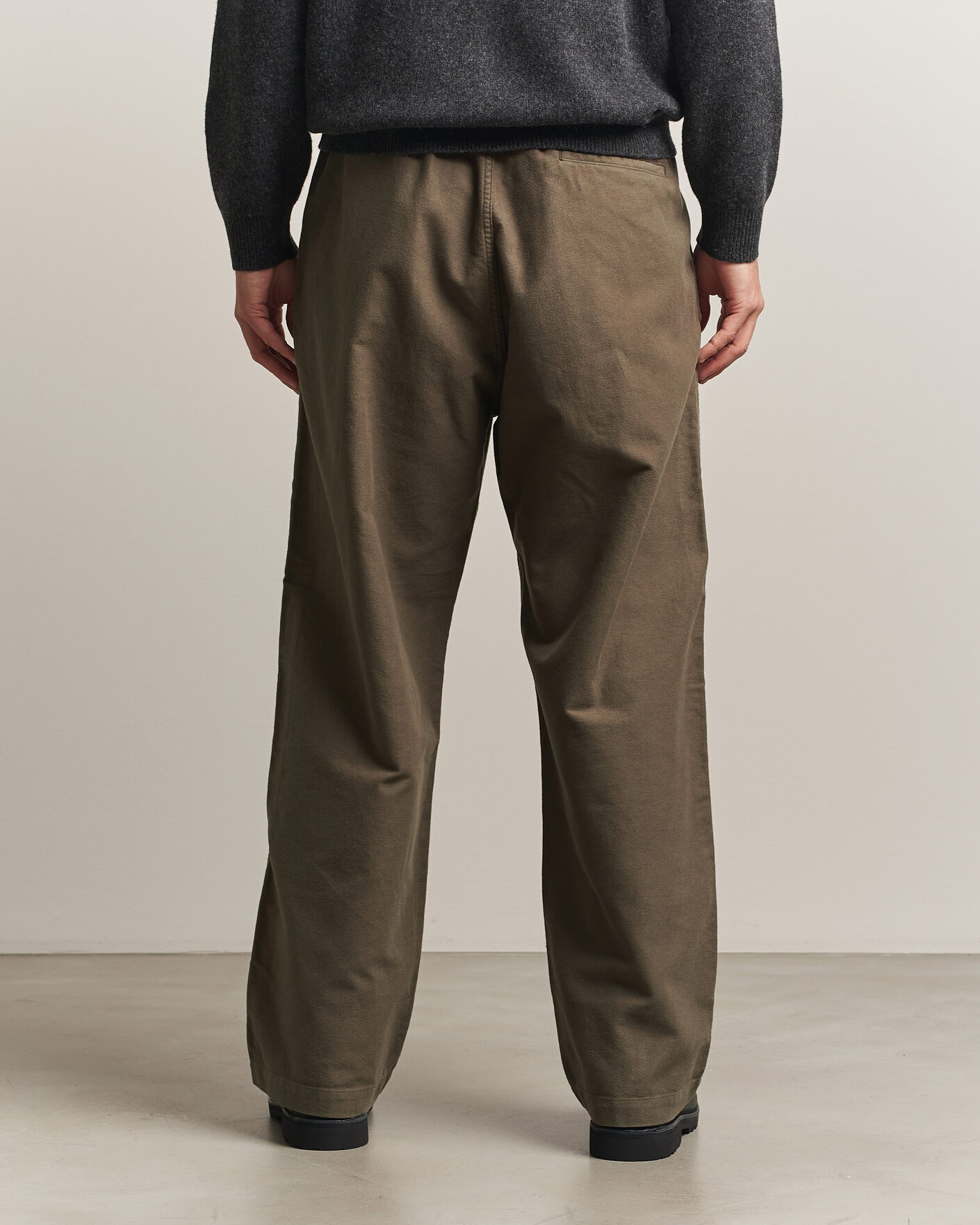 Men | Trousers | orSlow | Wide Fit New Yorker Brushed Trousers Moss Gray