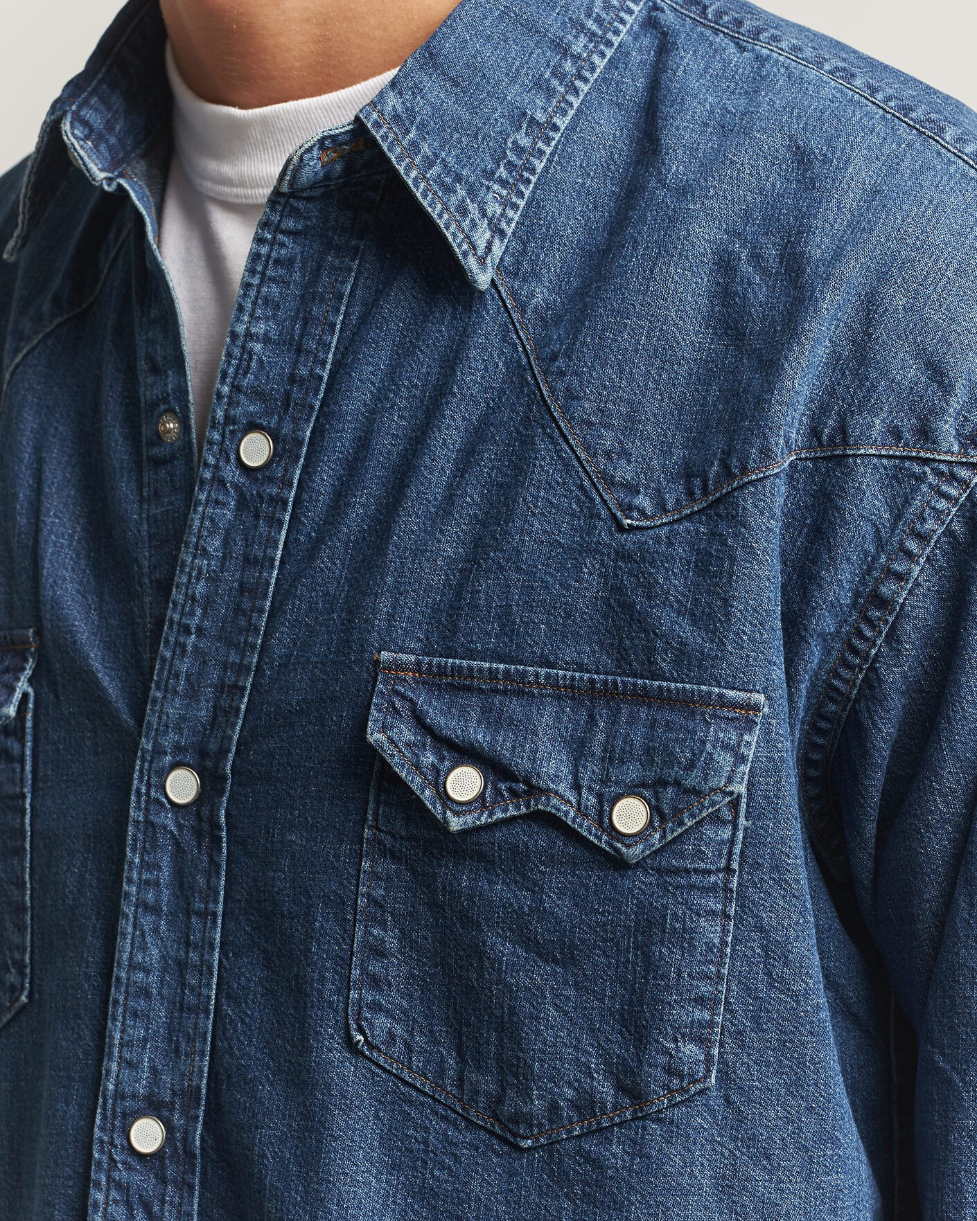 Men | Shirts | orSlow | Denim Western Shirt Vintage Indigo