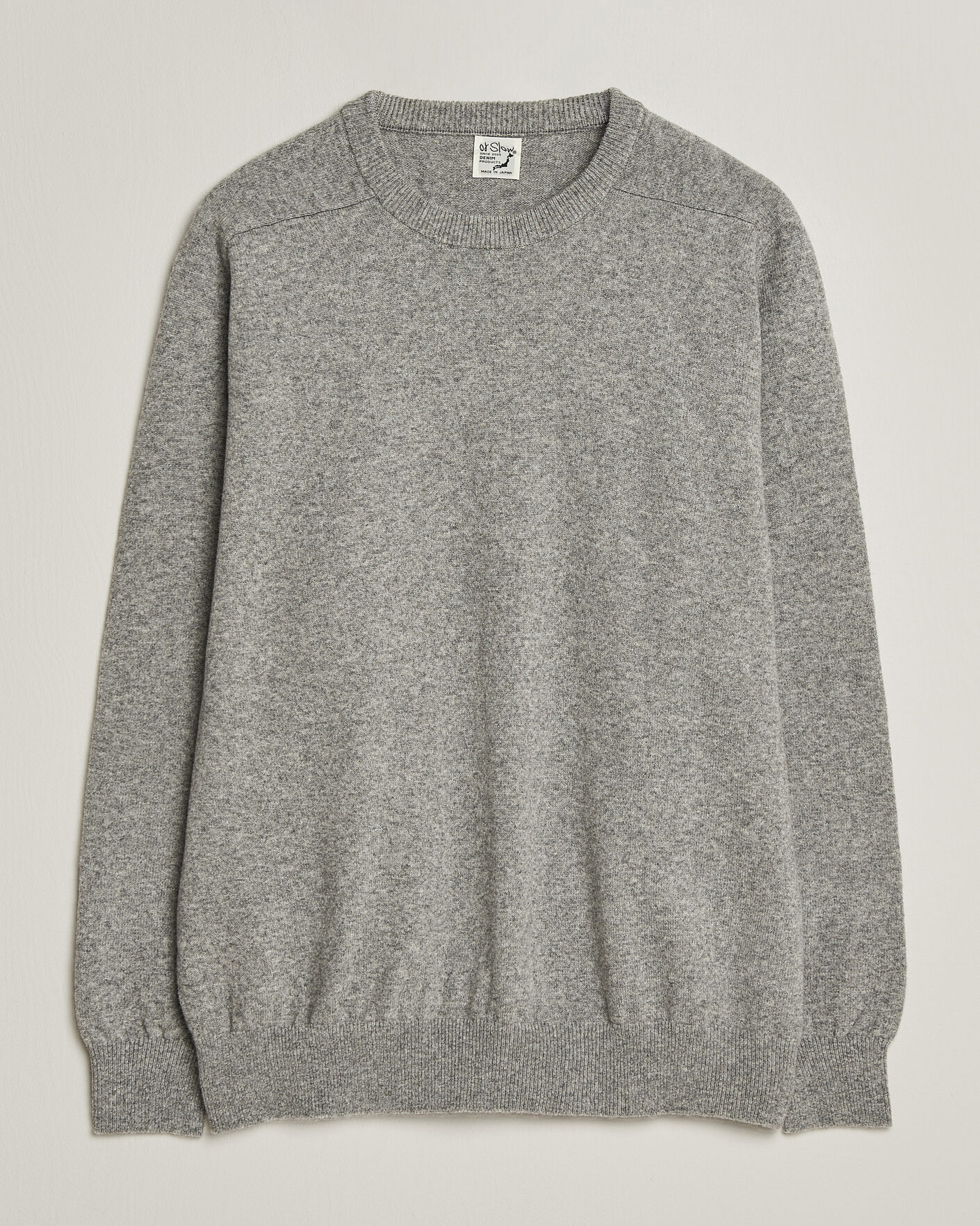Men | Sweaters & Knitwear | orSlow | Simple Crew Neck Sweater Light Grey