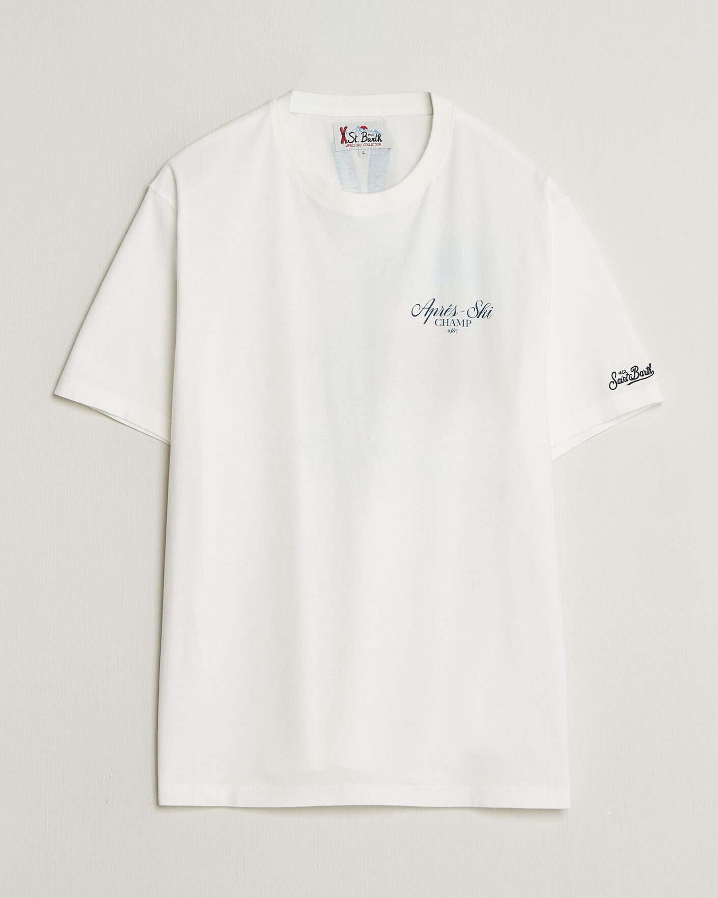Men | T-Shirts | MC2 Saint Barth | Back Printed Cotton T-Shirt Ski Post Race