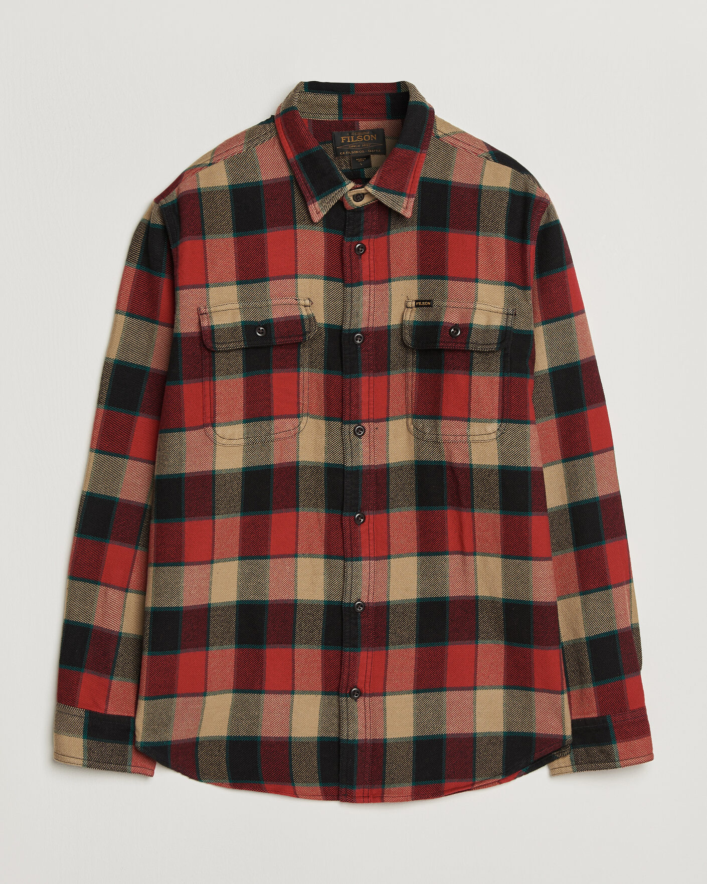 Men | Shirts | Filson | Vintage Flannel Work Shirt Red/Cream