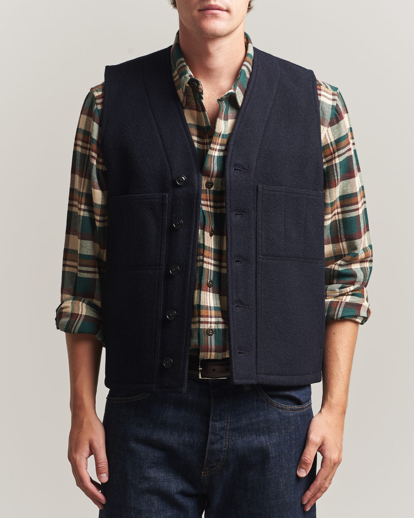 Men | Gilets | Filson | Mackinaw Wool Vest Navy