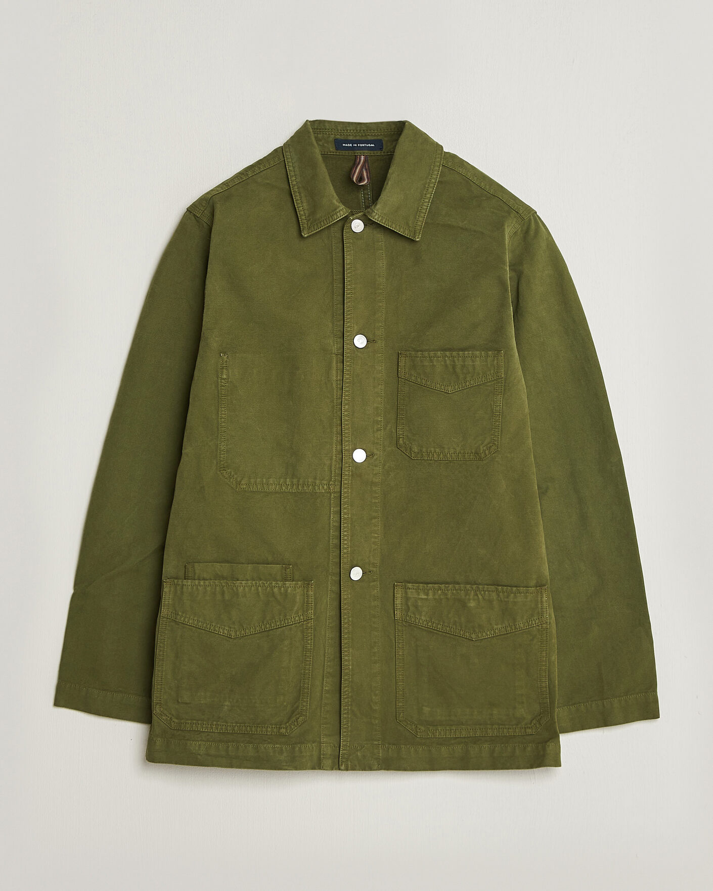 Men | Coats & Jackets | Drake's | Duck Cotton Canvas Chore Jacket Olive