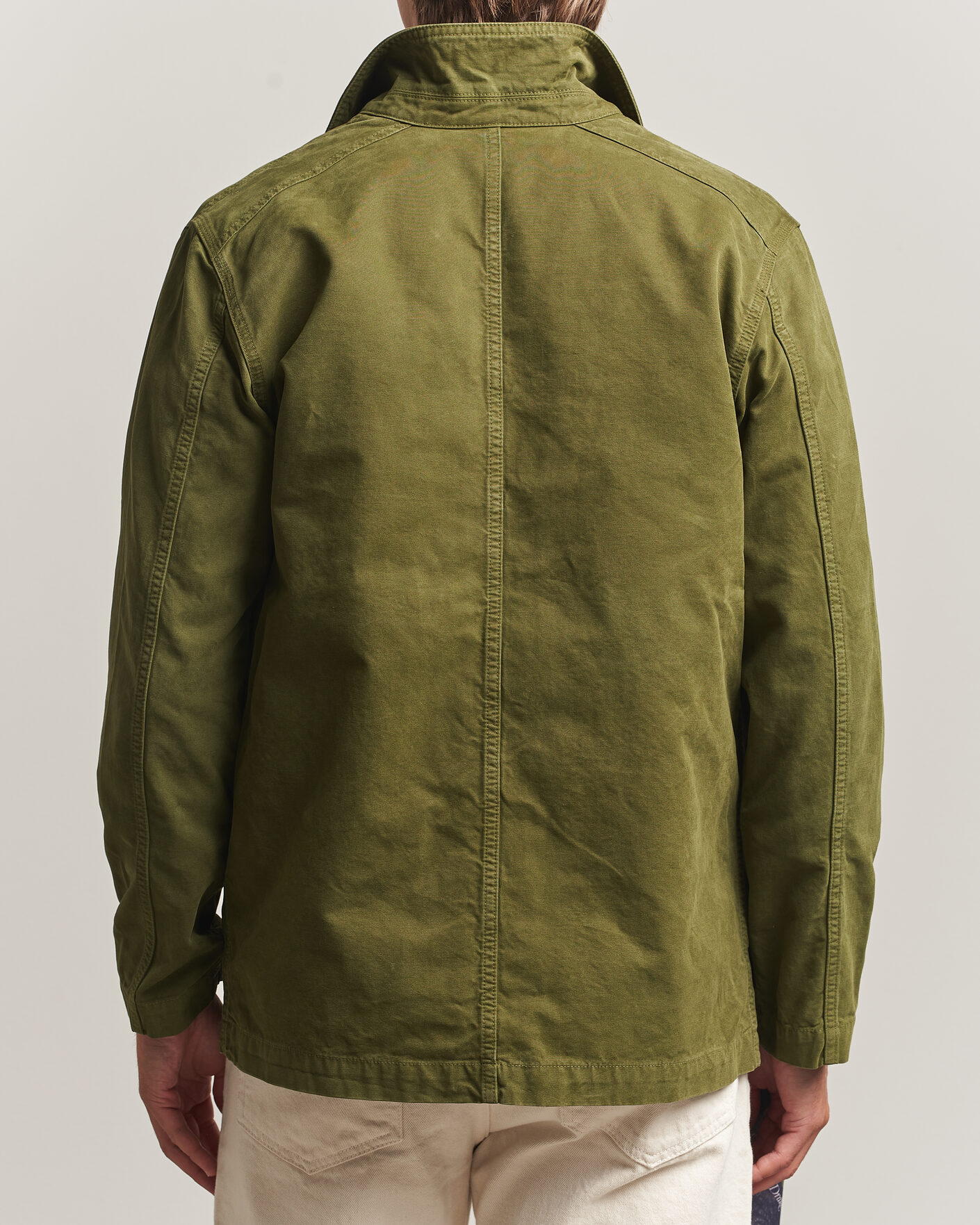 Men | Coats & Jackets | Drake's | Duck Cotton Canvas Chore Jacket Olive